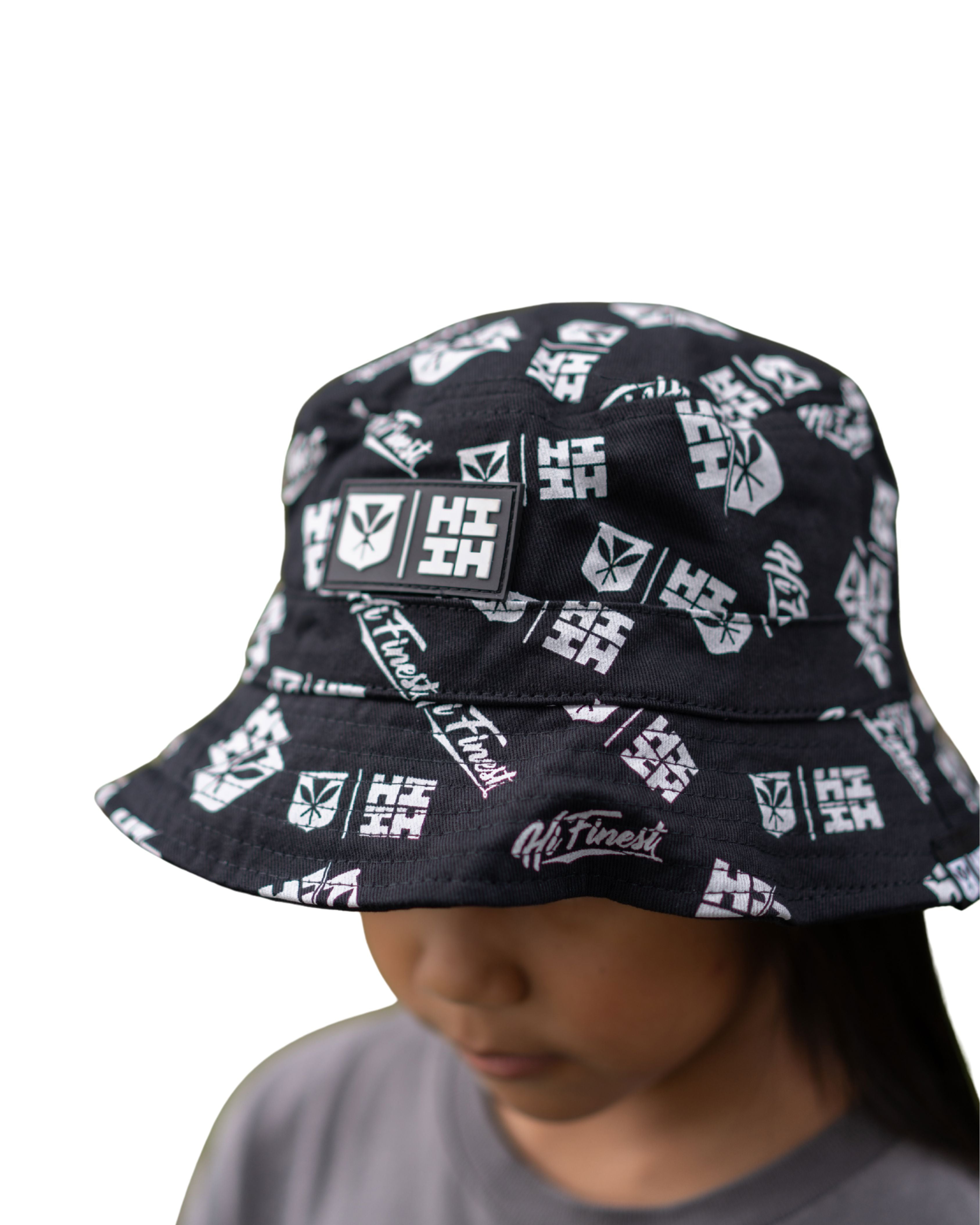KEIKI BW LOGOS BUCKET HAT Hat Hawaii's Finest 