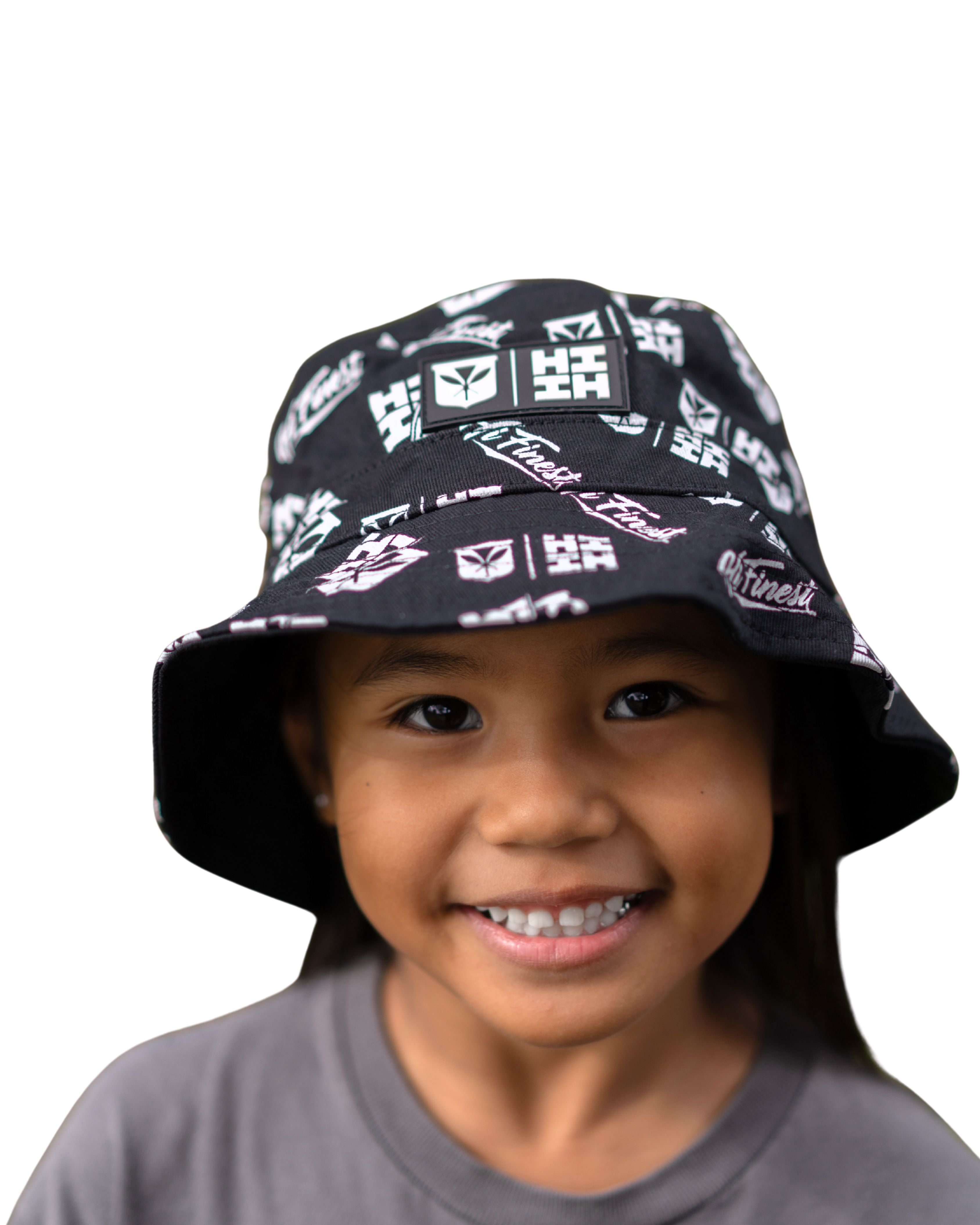 KEIKI BW LOGOS BUCKET HAT Hat Hawaii's Finest 