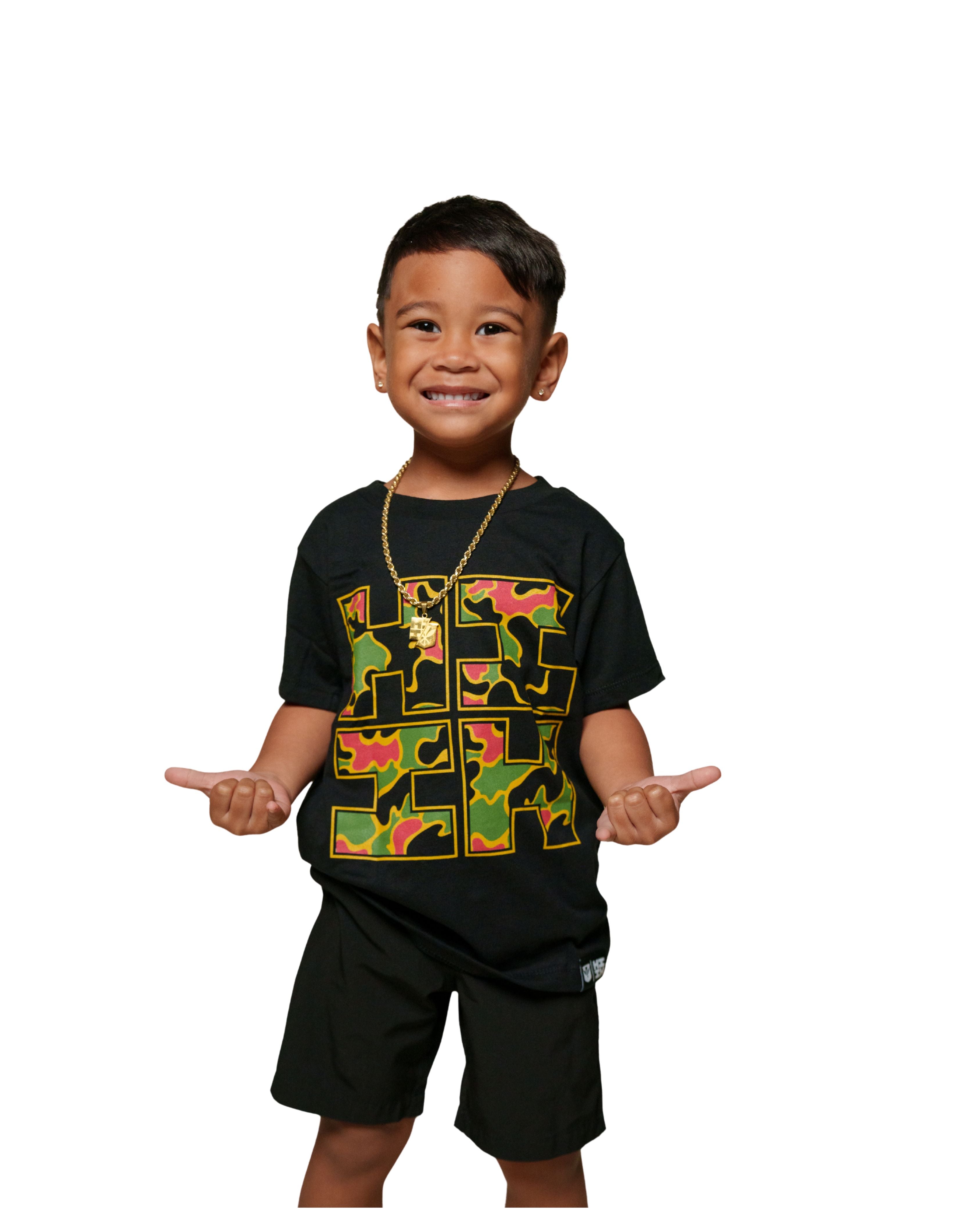KEIKI CAMO LOGO RASTA T-SHIRT Shirts Hawaii's Finest XX-SMALL 