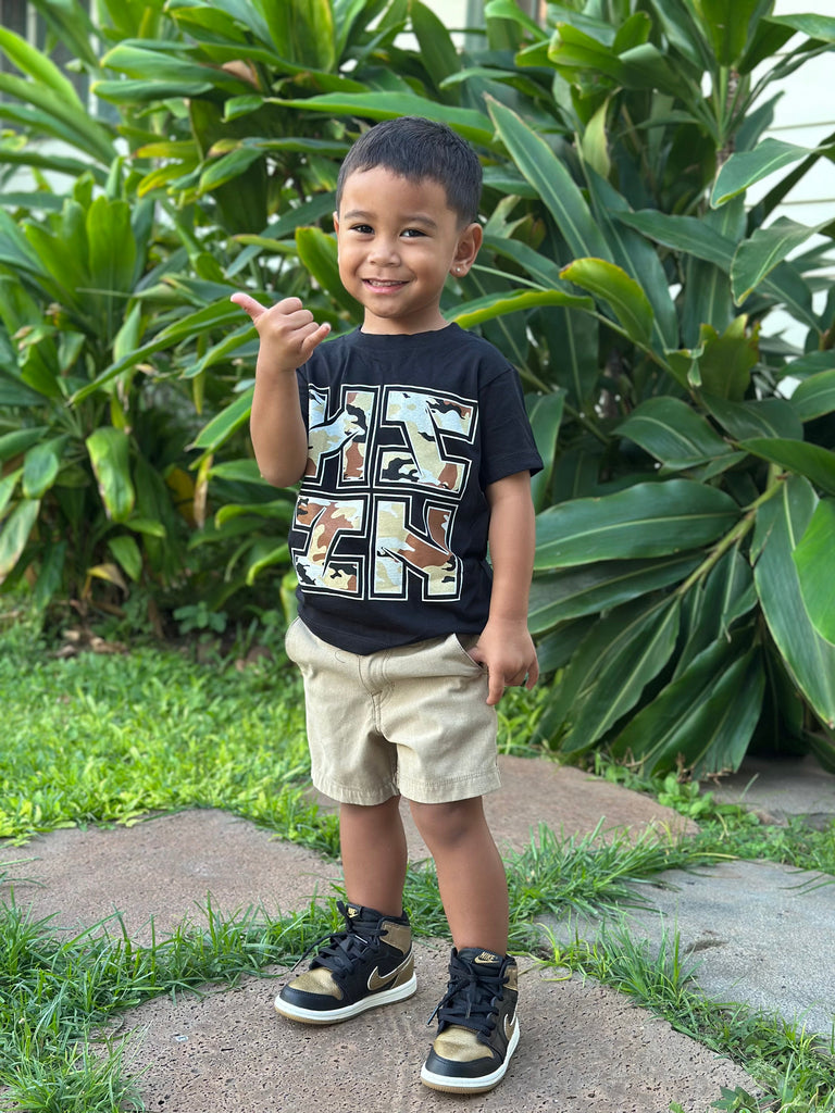 KEIKI CAMO SLIT LOGO DESERT T-SHIRT Shirts Hawaii's Finest 