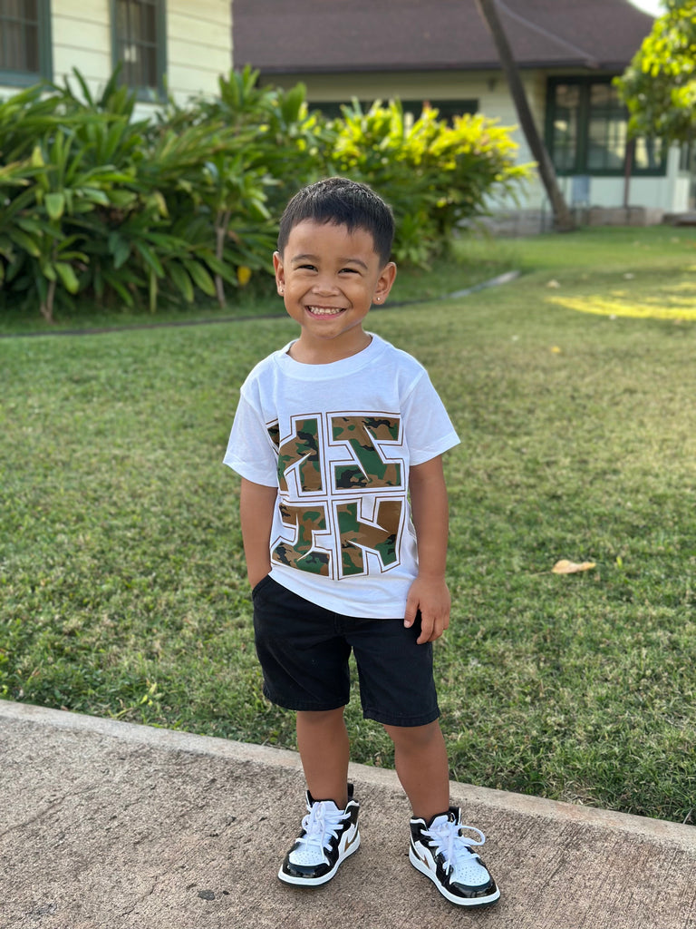 KEIKI CAMO SLIT LOGO WOODLAND T-SHIRT Shirts Hawaii's Finest 