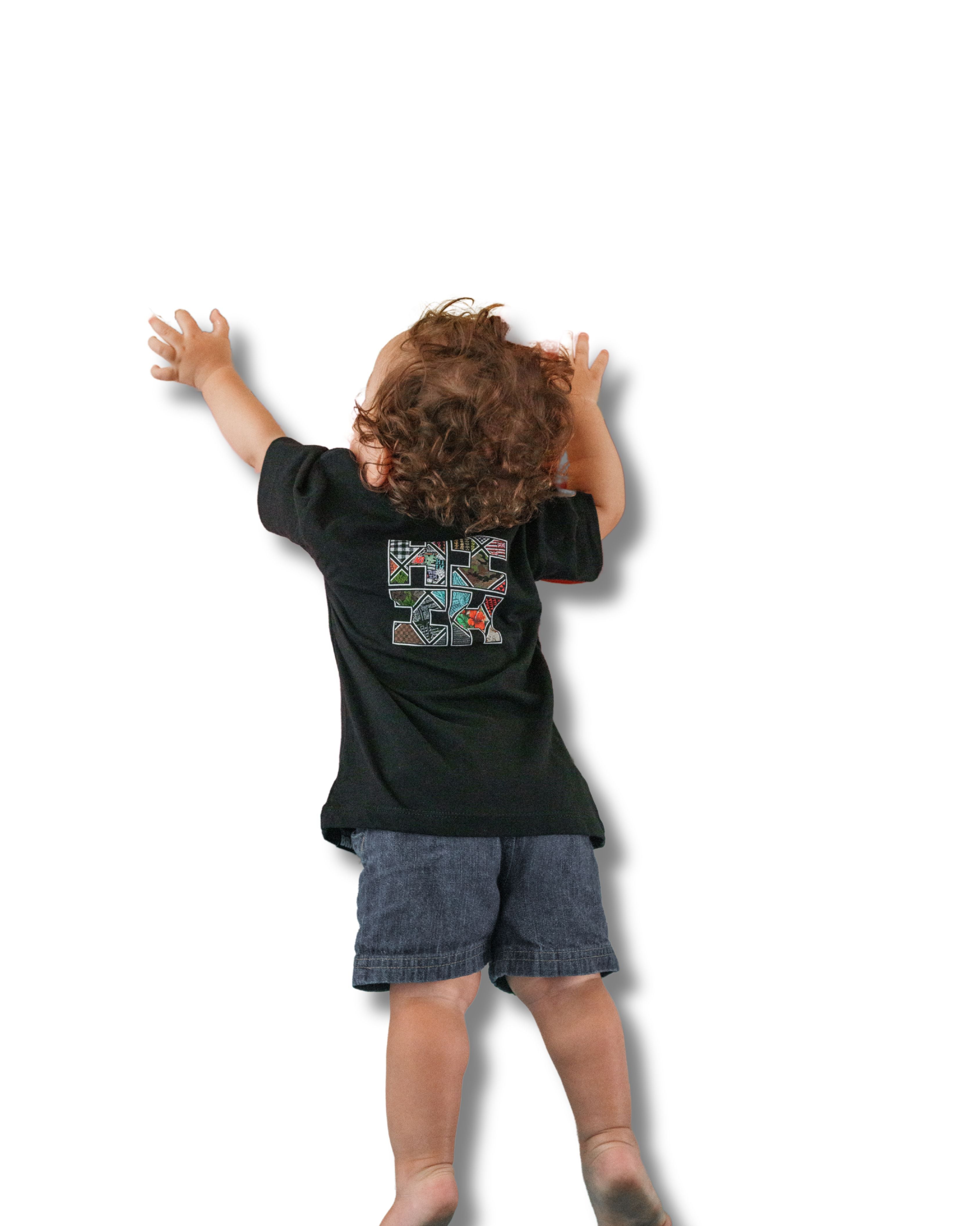 KEIKI COLLAGE TILE LOGO BLACK T-SHIRT Shirts Hawaii's Finest 