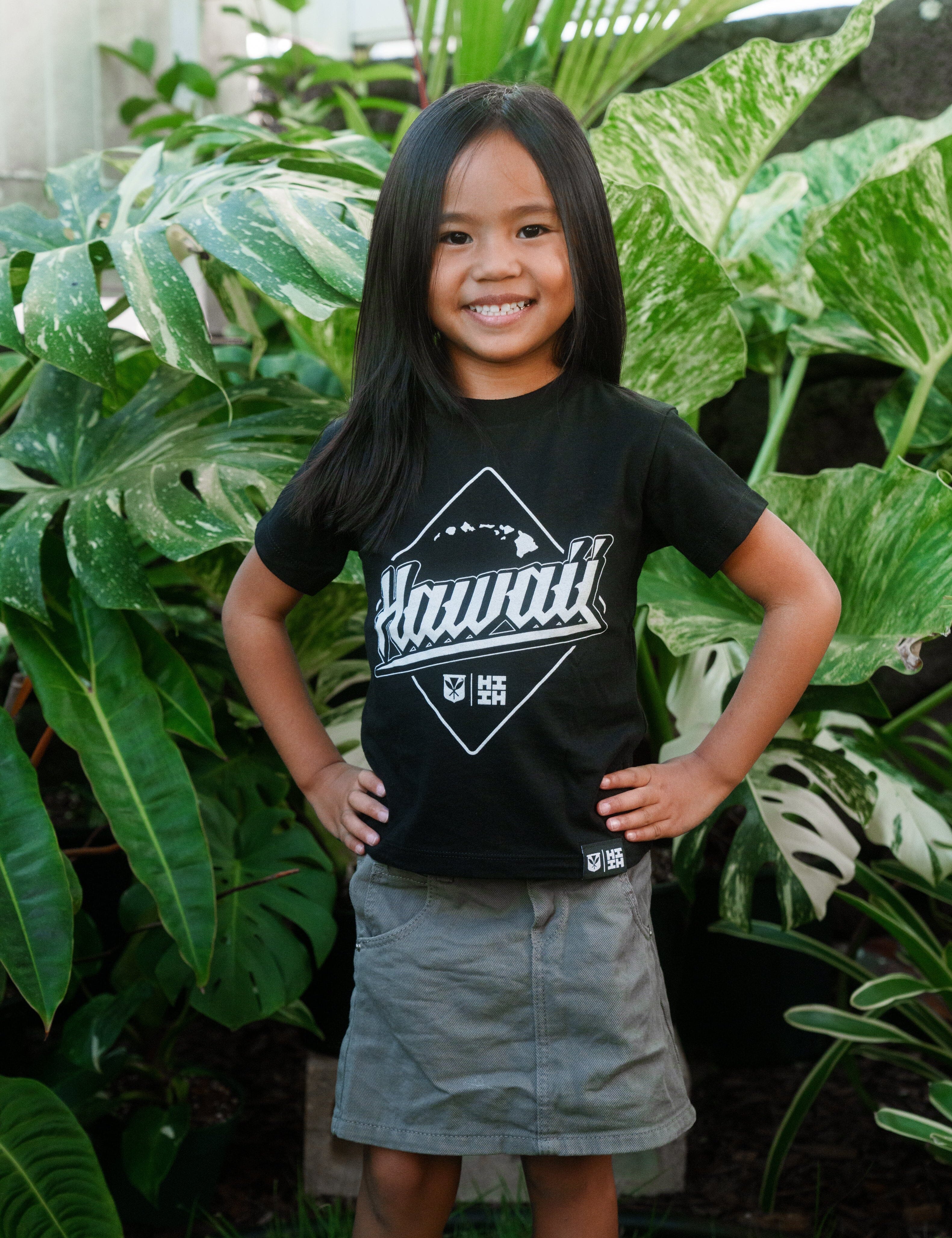 KEIKI HAWAII DIAMOND WHITE T-SHIRT Shirts Hawaii's Finest XX-SMALL 