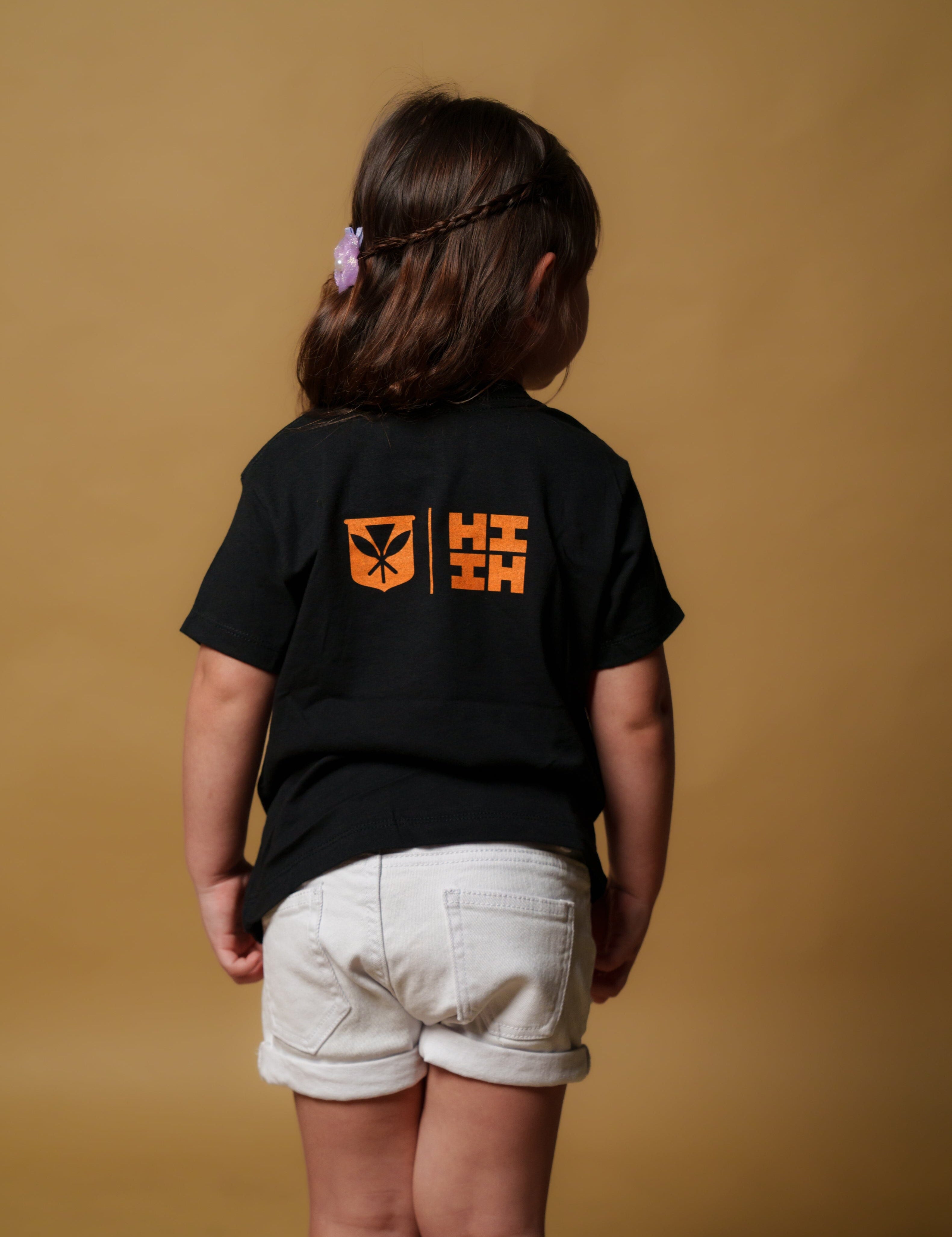 KEIKI HIBISCUS CREST ORANGE T-SHIRT Shirts Hawaii's Finest 