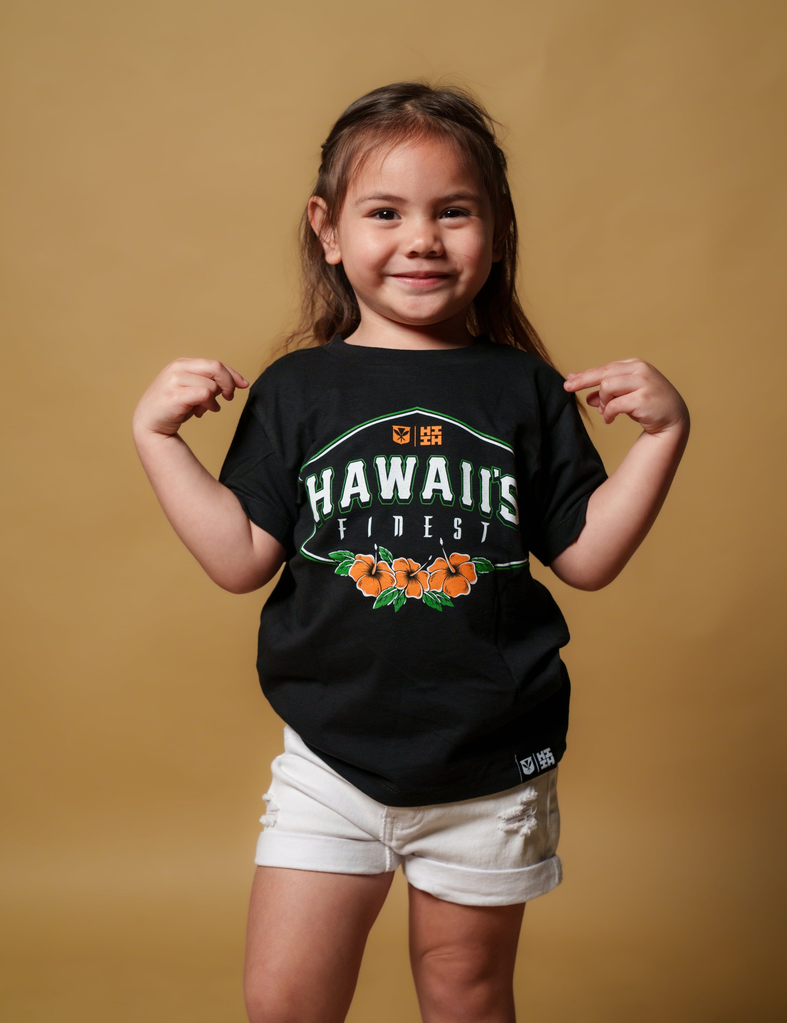 KEIKI HIBISCUS CREST ORANGE T-SHIRT Shirts Hawaii's Finest XX-SMALL 