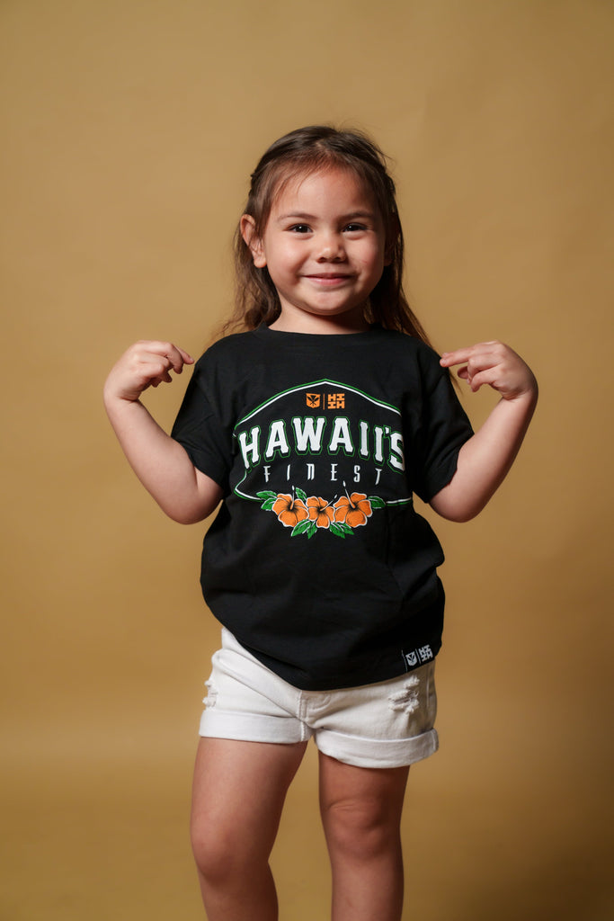 KEIKI HIBISCUS CREST ORANGE T-SHIRT Shirts Hawaii's Finest XX-SMALL 