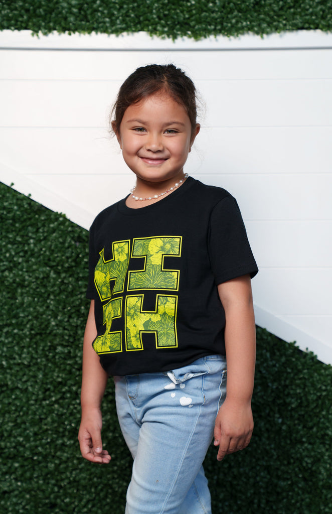 KEIKI HIBISCUS SWIRL GREEN T-SHIRT Shirts Hawaii's Finest 