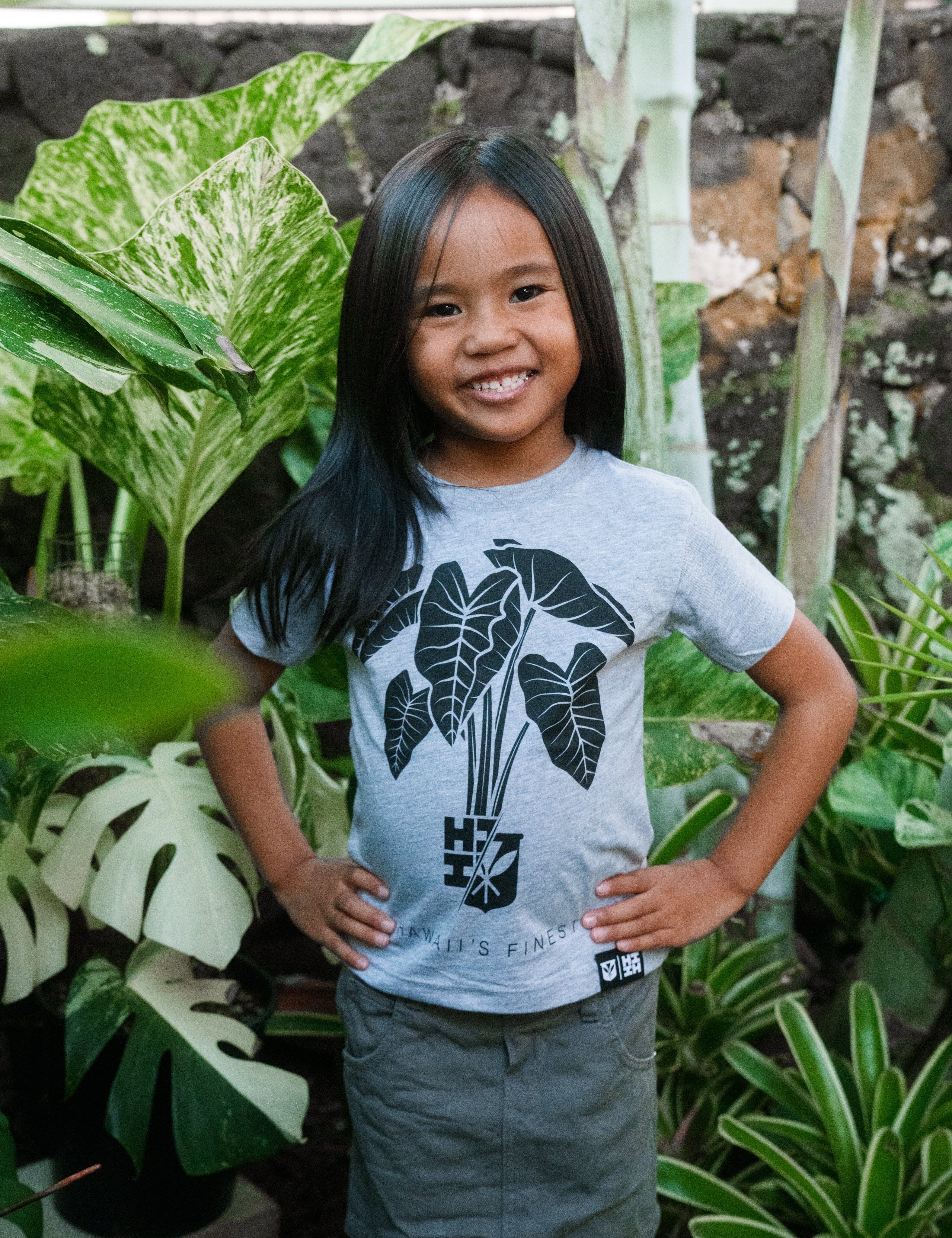 KEIKI KALO BUNCH GRAY T-SHIRT Shirts Hawaii's Finest XX-SMALL 