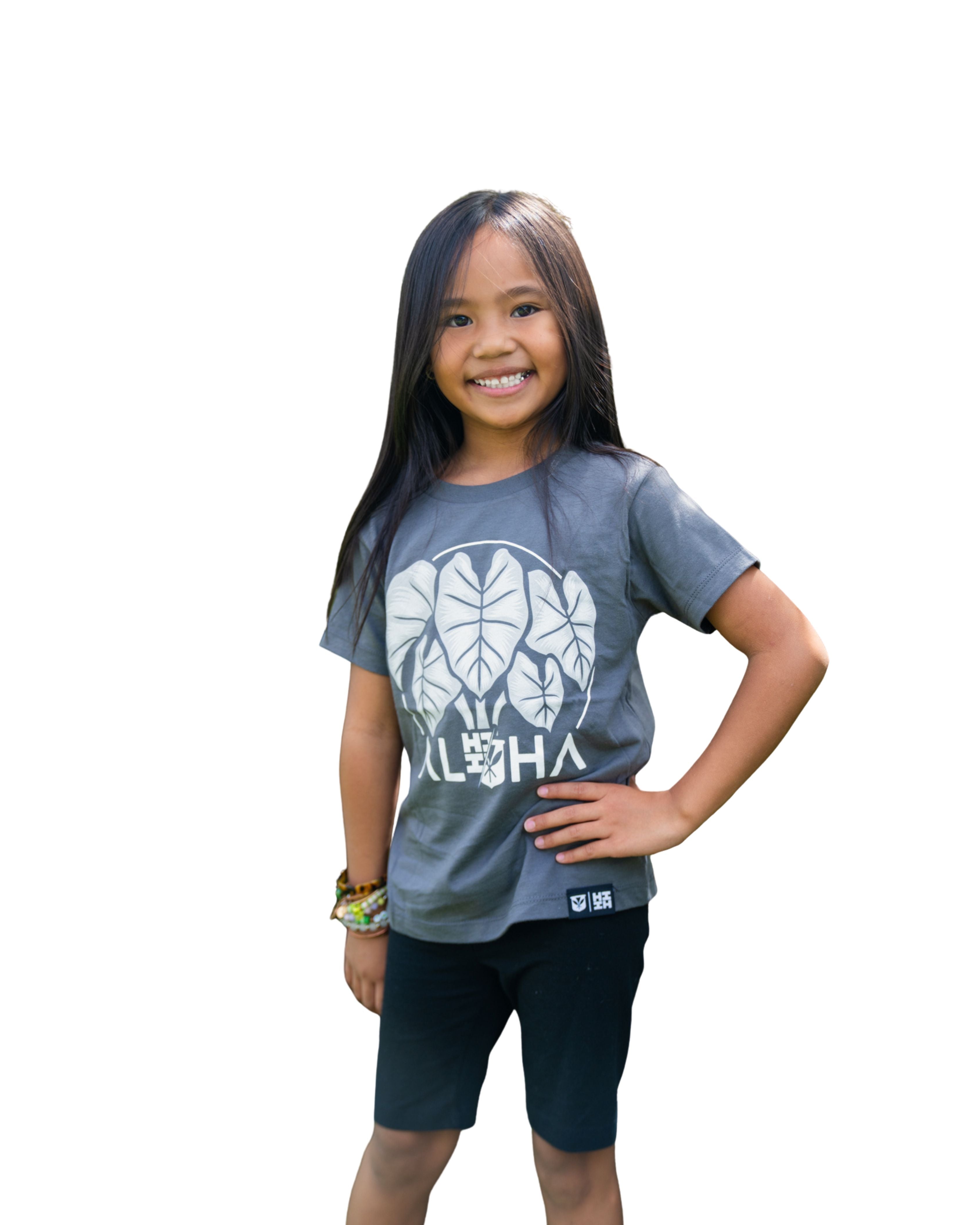 KEIKI KALOHA GRAY T-SHIRT Shirts Hawaii's Finest XX-SMALL 