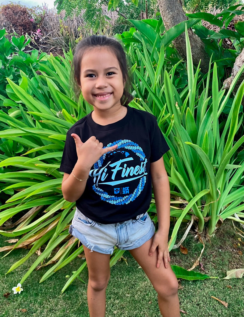 KEIKI LEI CREST BLUE T-SHIRT Shirts Hawaii's Finest XX-SMALL 