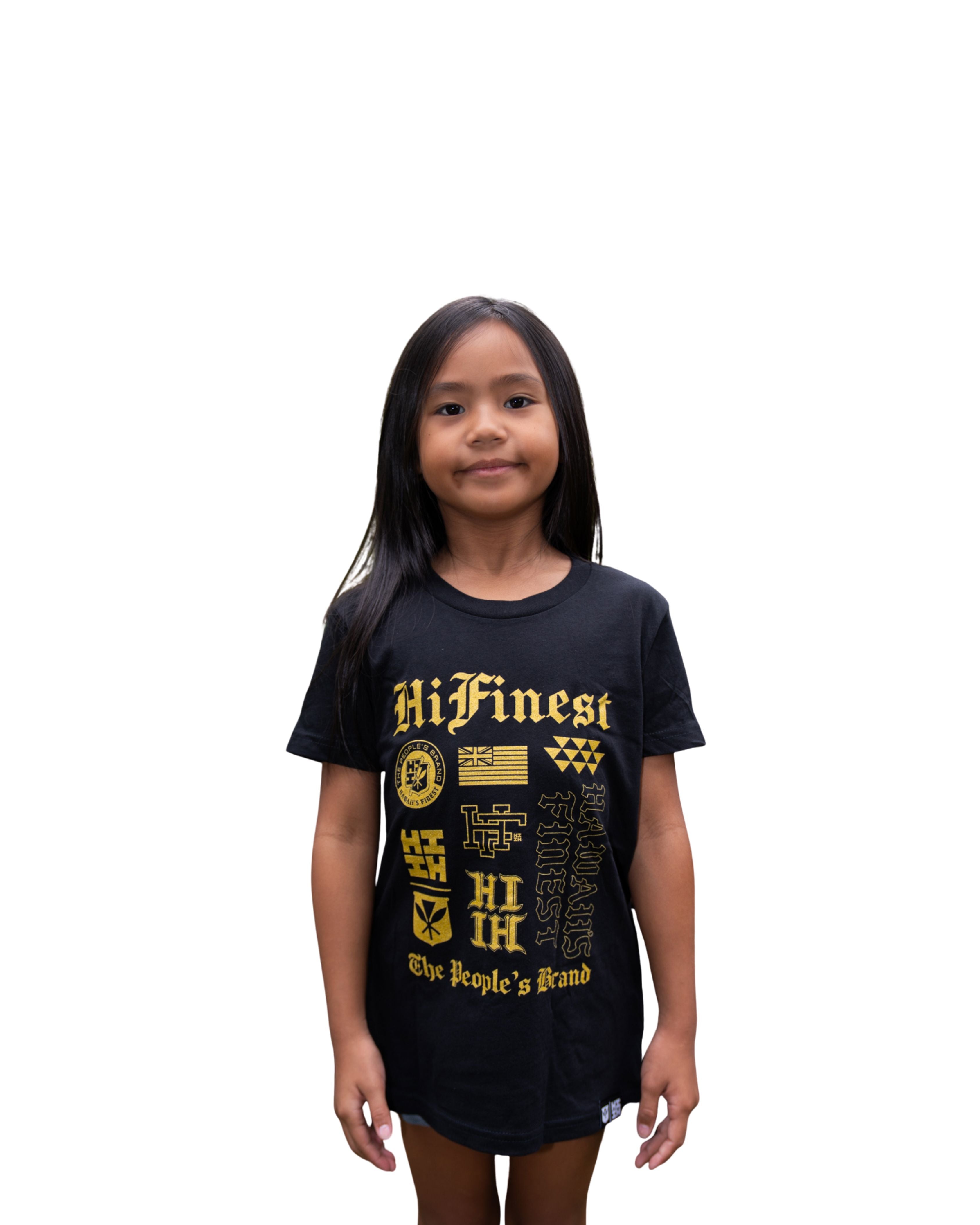 KEIKI LOGO COLLAGE GOLD T-SHIRT Shirts Hawaii's Finest XX-SMALL 