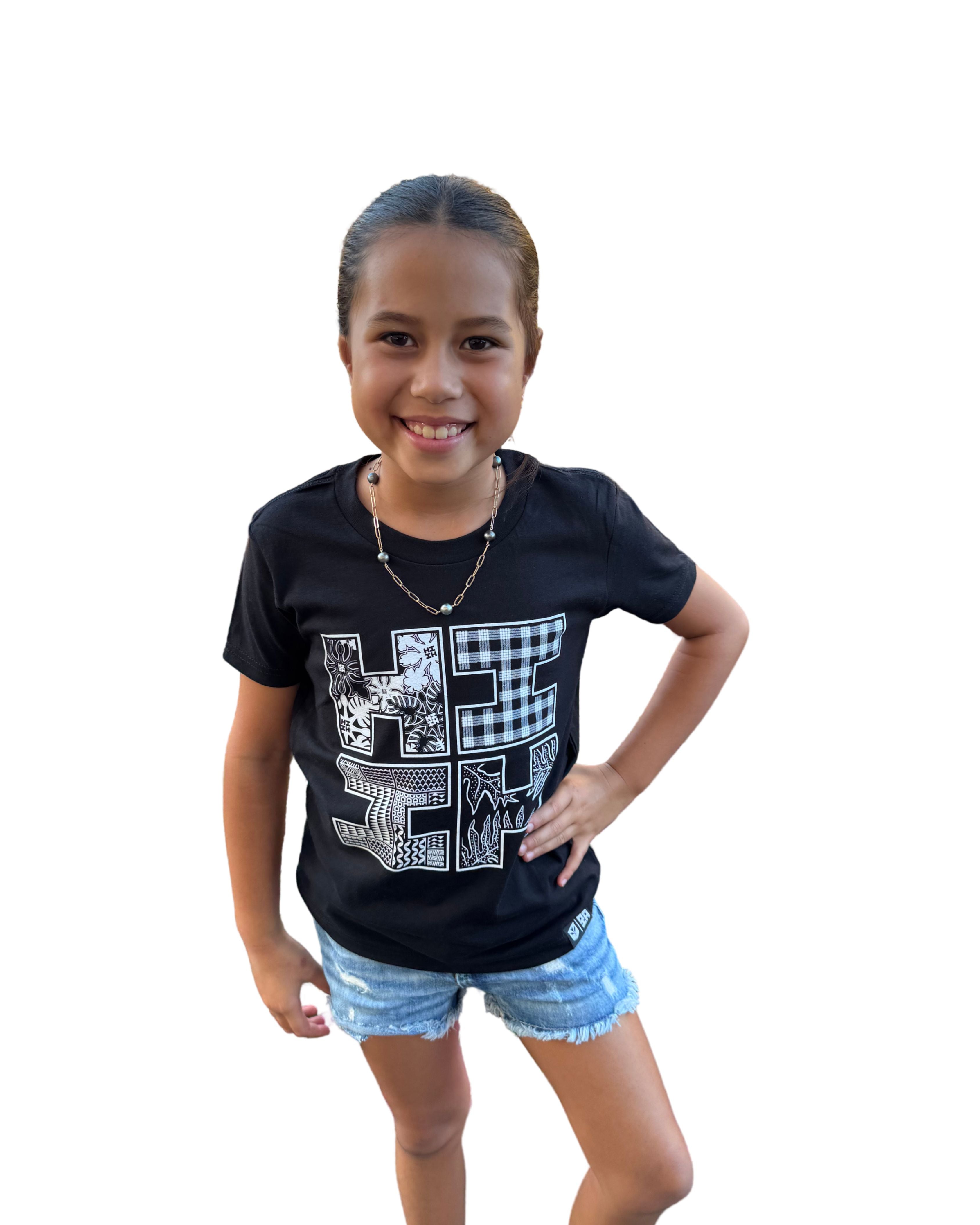 KEIKI MIX MATCH LOGO BLACK T-SHIRT Shirts Hawaii's Finest XX-SMALL 