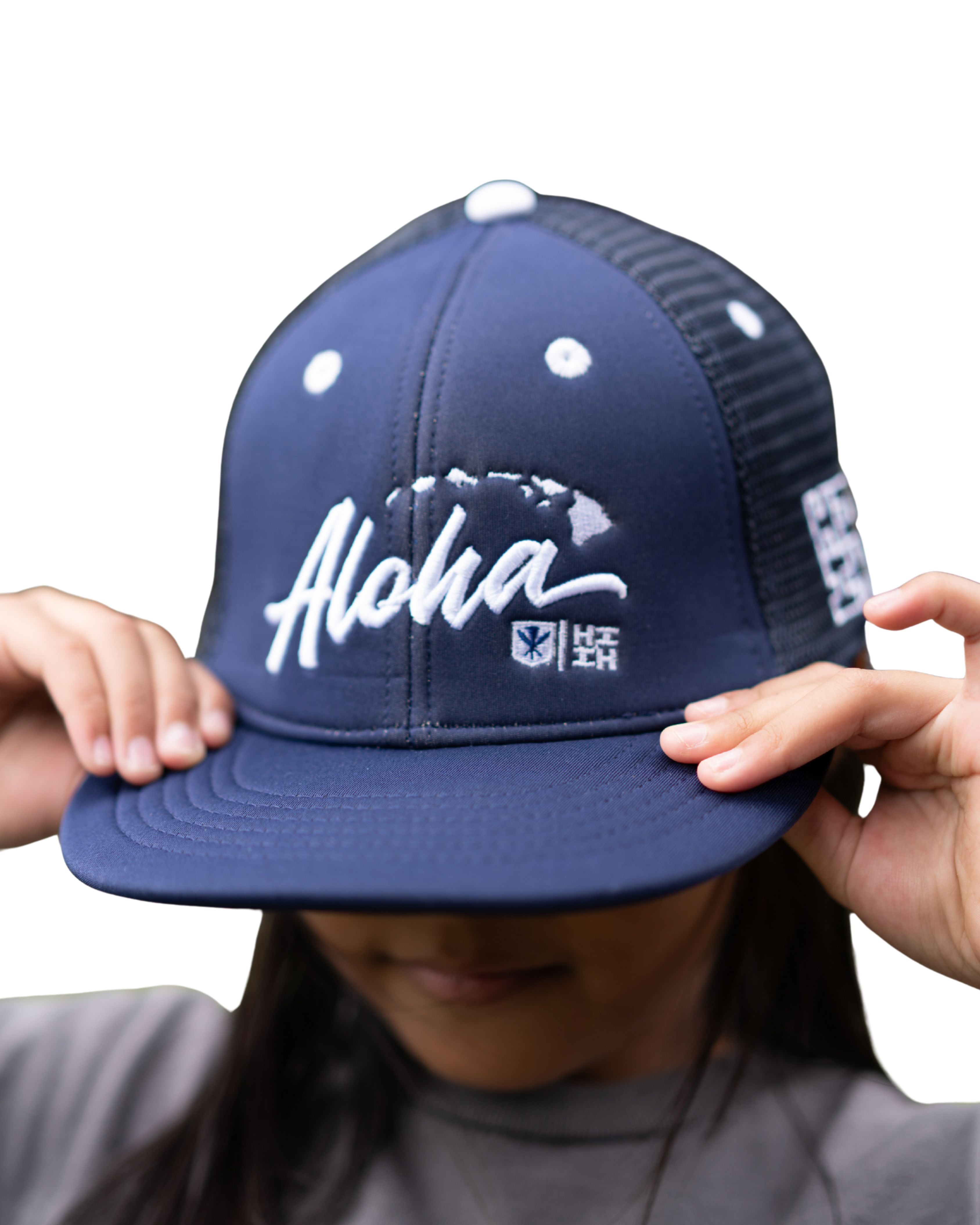 KEIKI NAVY ALOHA MESH HAT Hat Hawaii's Finest 