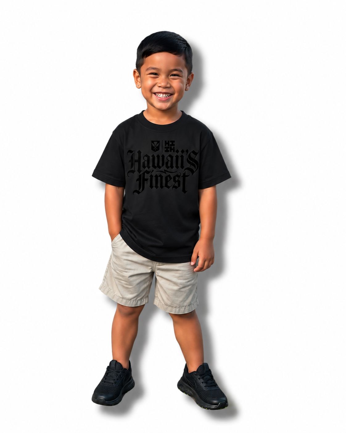 KEIKI OLD ENGLISH BLACK T-SHIRT Shirts Hawaii's Finest XX-SMALL 