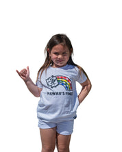 KEIKI PALAKA RAINBOW WHITE T-SHIRT Shirts Hawaii's Finest XX-SMALL 
