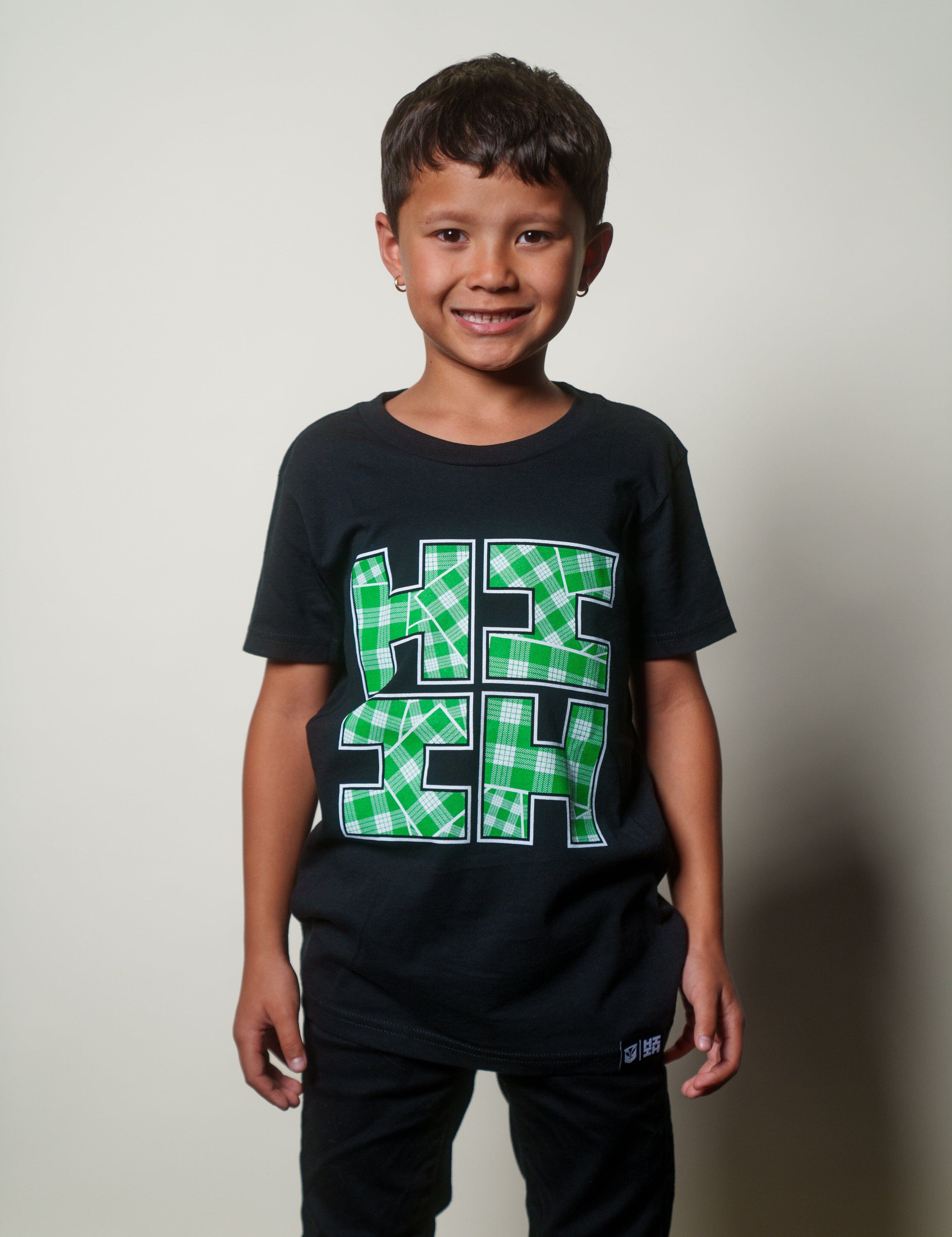 KEIKI PALAKA TILE LOGO GREEN T-SHIRT Shirts Hawaii's Finest XX-SMALL 