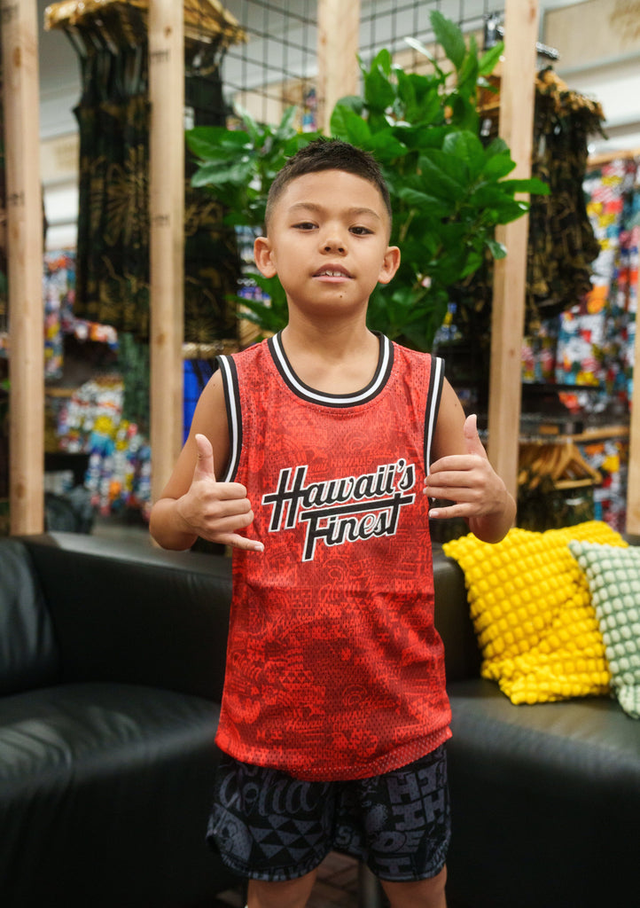 KEIKI RED STICKERBOMB STREETWEAR JERSEY Jersey Hawaii's Finest 