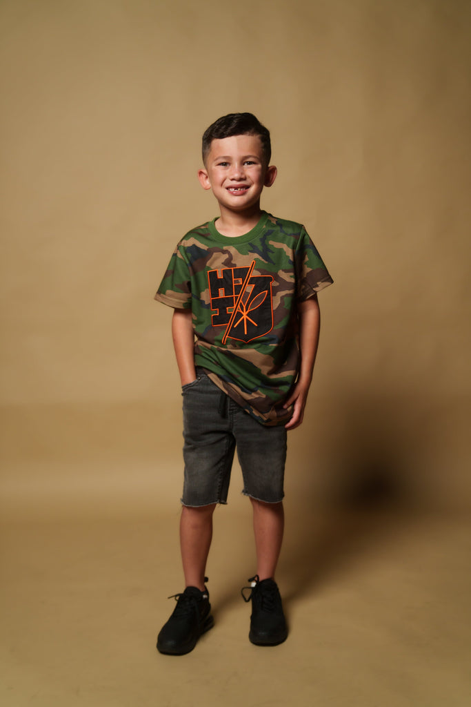 KEIKI SPLIT LOGO CAMO T-SHIRT Shirts Hawaii's Finest X-SMALL 