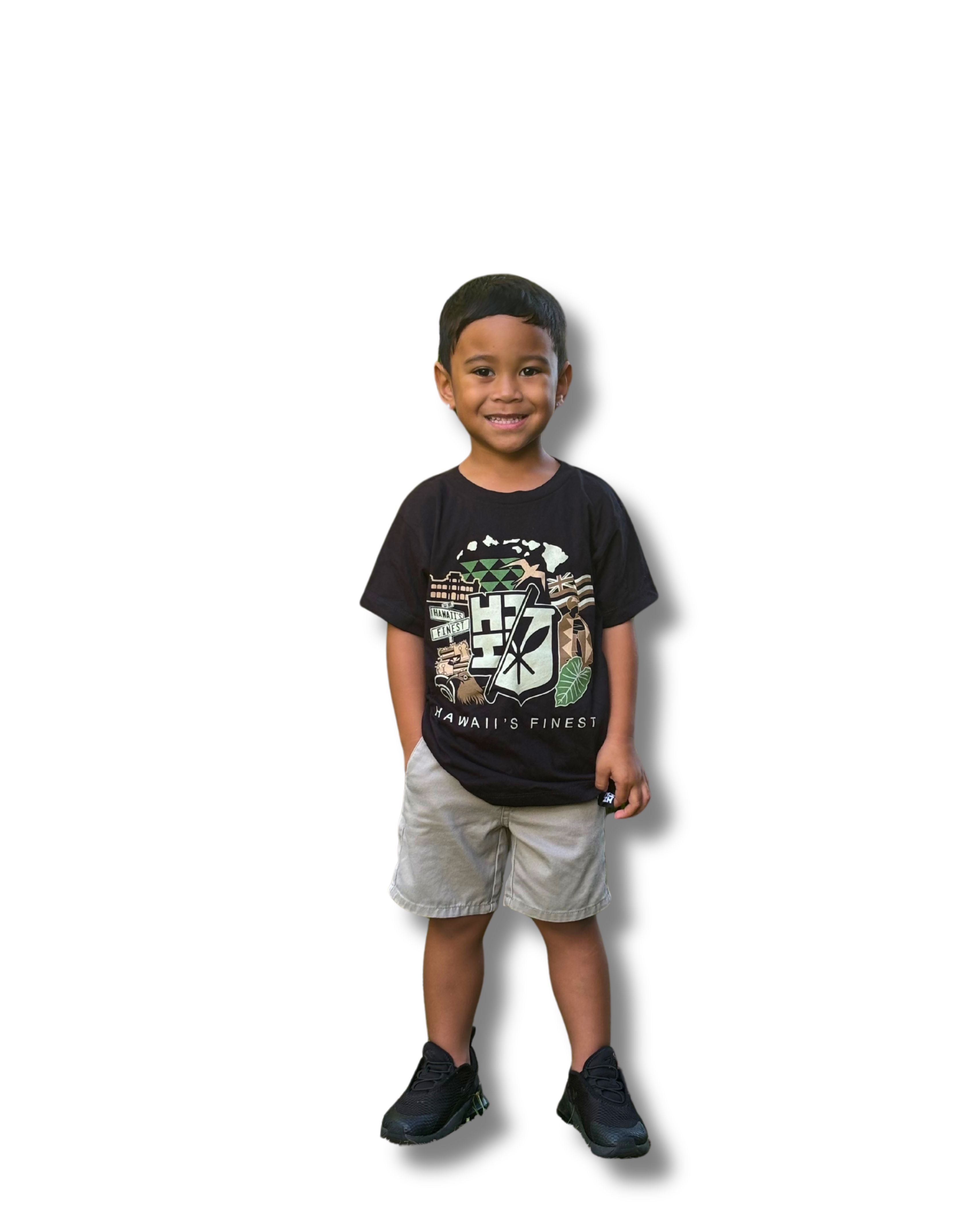 KEIKI STICKER COLLAGE CAMO T-SHIRT Shirts Hawaii's Finest XX-SMALL 