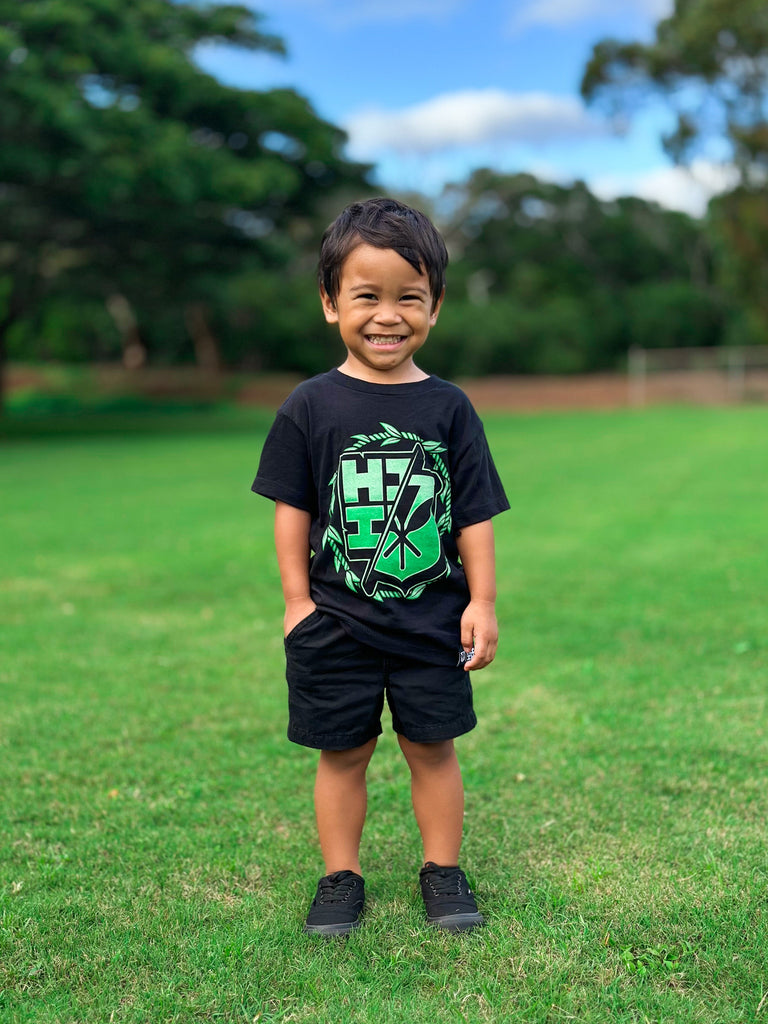 KEIKI TI LEAF CIRCLE GREEN T-SHIRT Shirts Hawaii's Finest XX-SMALL 