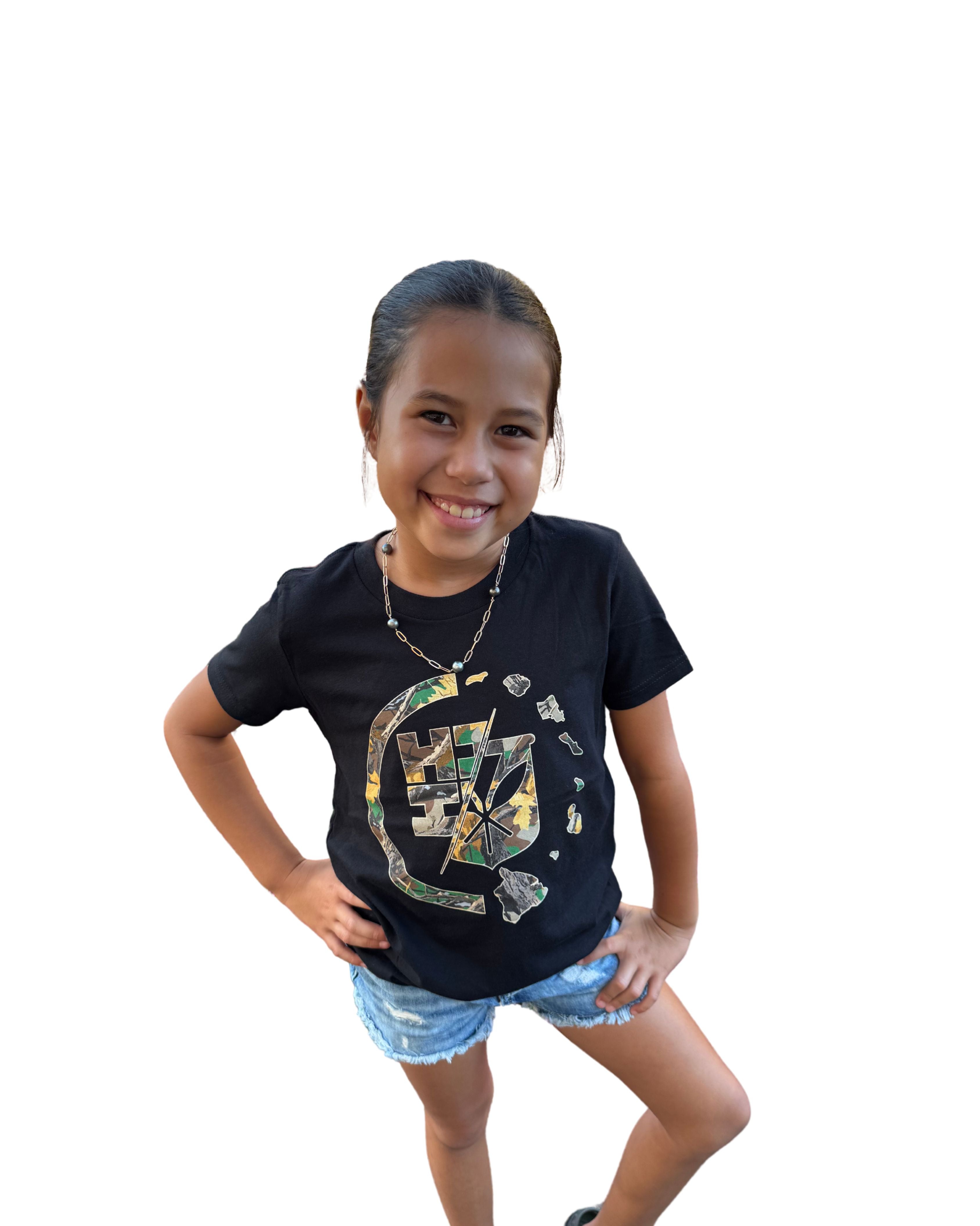 KEIKI TREE CAMO CIRCLE GREEN T-SHIRT Shirts Hawaii's Finest XX-SMALL 