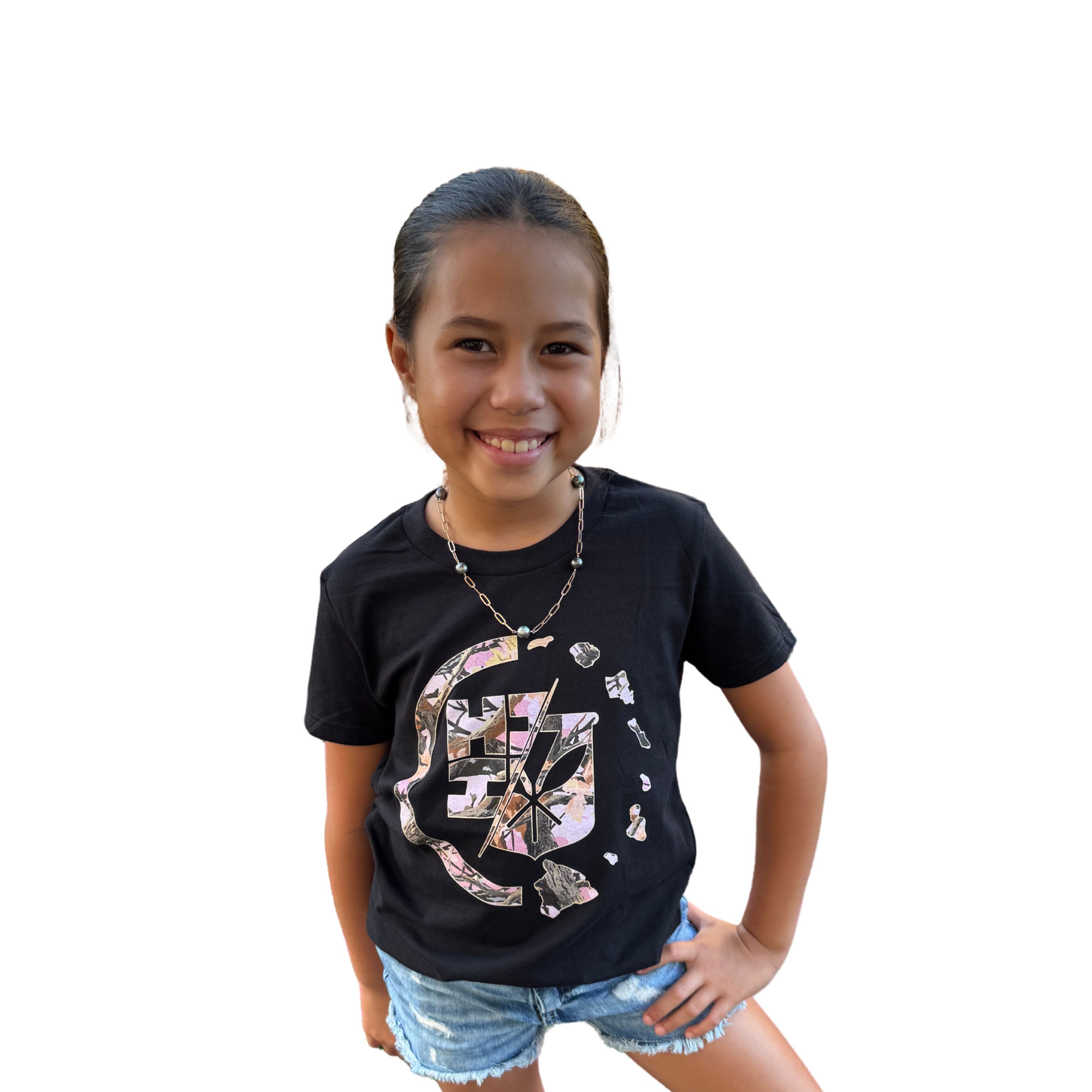 KEIKI TREE CAMO CIRCLE PINK T-SHIRT Shirts Hawaii's Finest XX-SMALL 