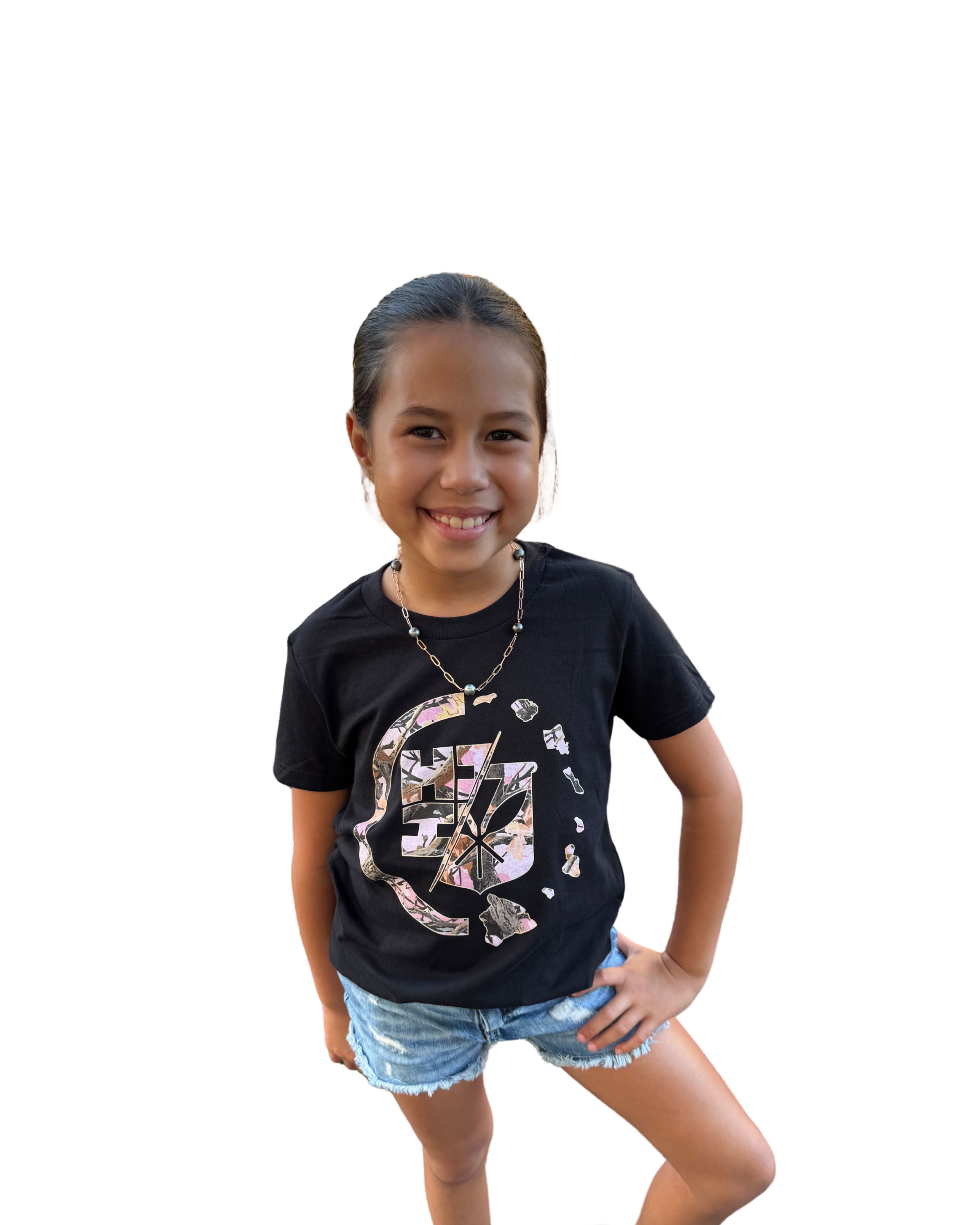KEIKI TREE CAMO CIRCLE PINK T-SHIRT Shirts Hawaii's Finest XX-SMALL 