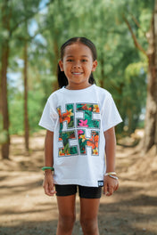 KEIKI TROPICAL LOGO WHITE T-SHIRT Shirts Hawaii's Finest 