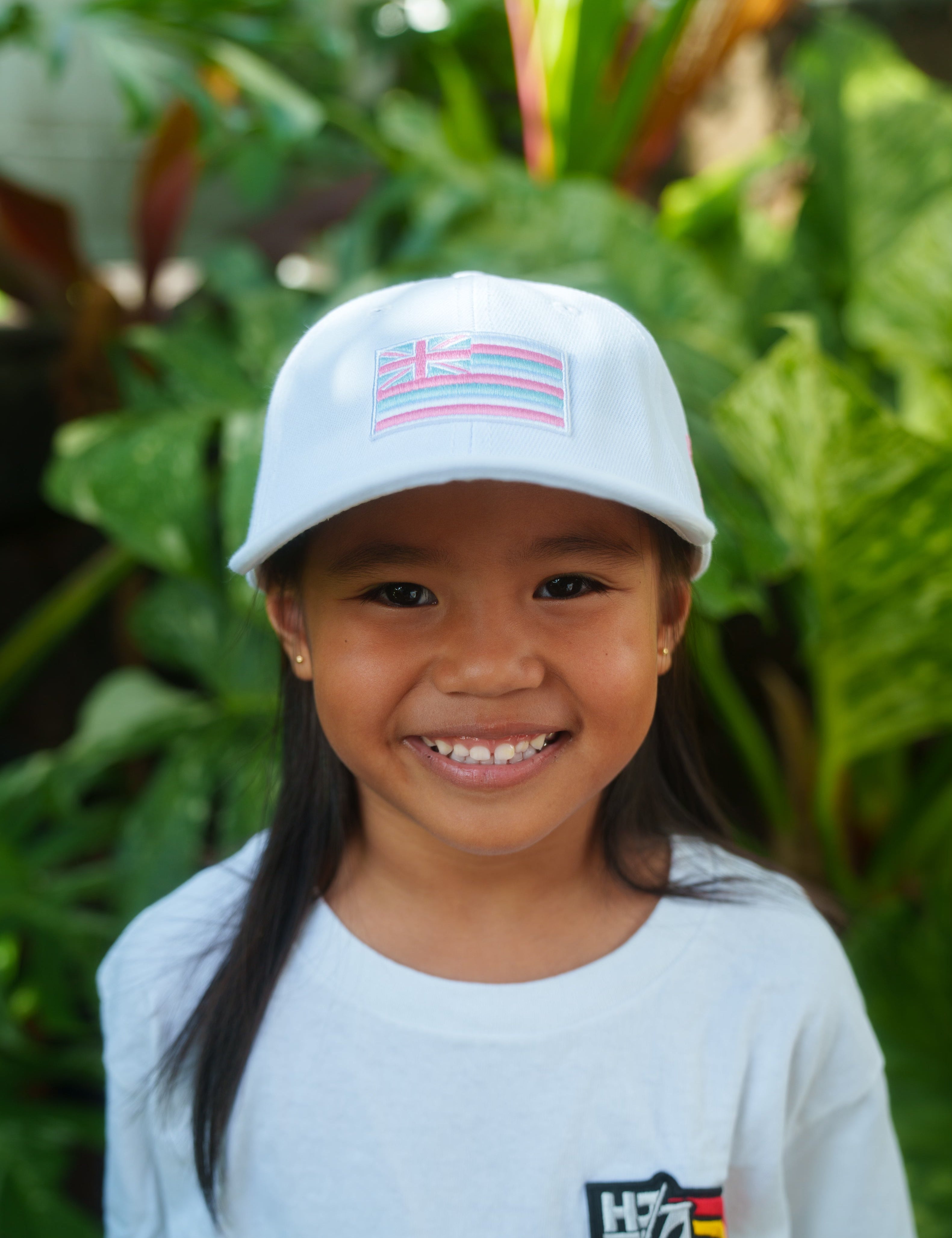 KEIKI WHITE, PINK, & BLUE FLAG CAP Hat Hawaii's Finest 