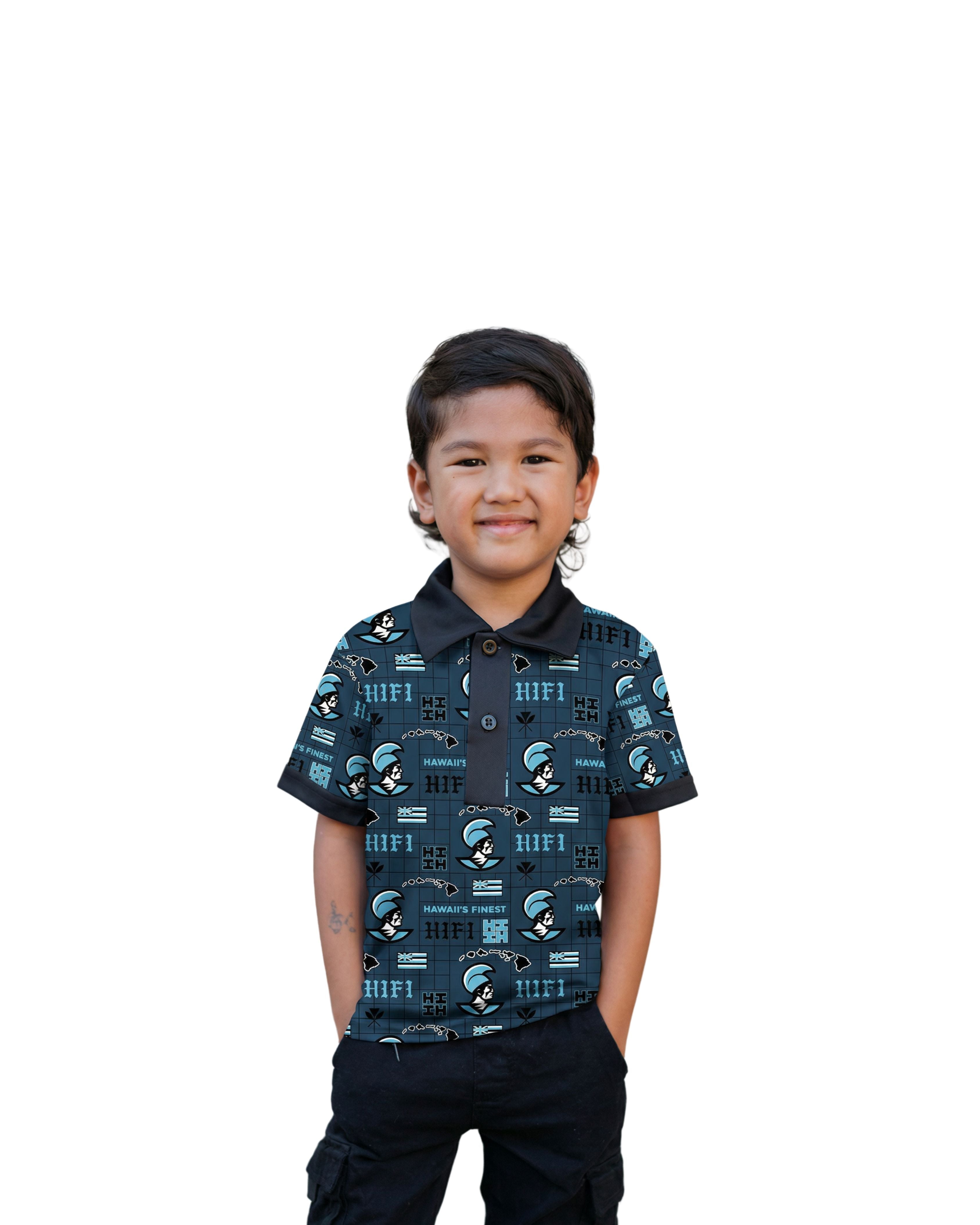 KOA ALOHA KEIKI BLUE GOLF SHIRT Shirts Hawaii's Finest 6/12 MONTHS 