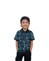 KOA ALOHA KEIKI BLUE GOLF SHIRT