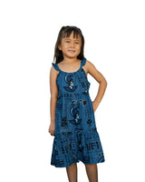 KOA ALOHA KEIKI BLUE RUFFLE DRESS