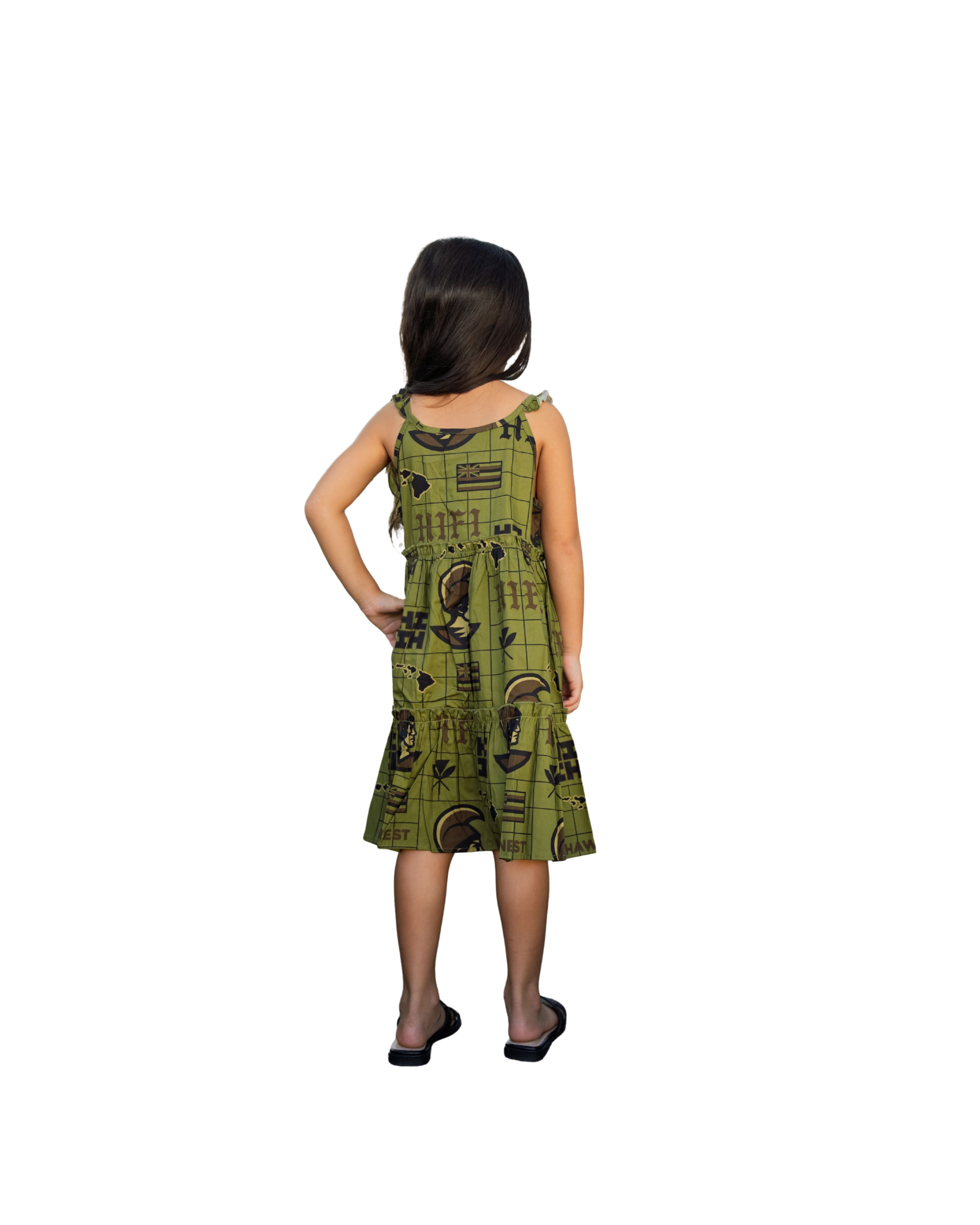 KOA ALOHA KEIKI MILITARY RUFFLE DRESS Shirts Hawaii's Finest 