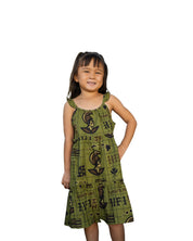 KOA ALOHA KEIKI MILITARY RUFFLE DRESS Shirts Hawaii's Finest 6/12 MONTHS 