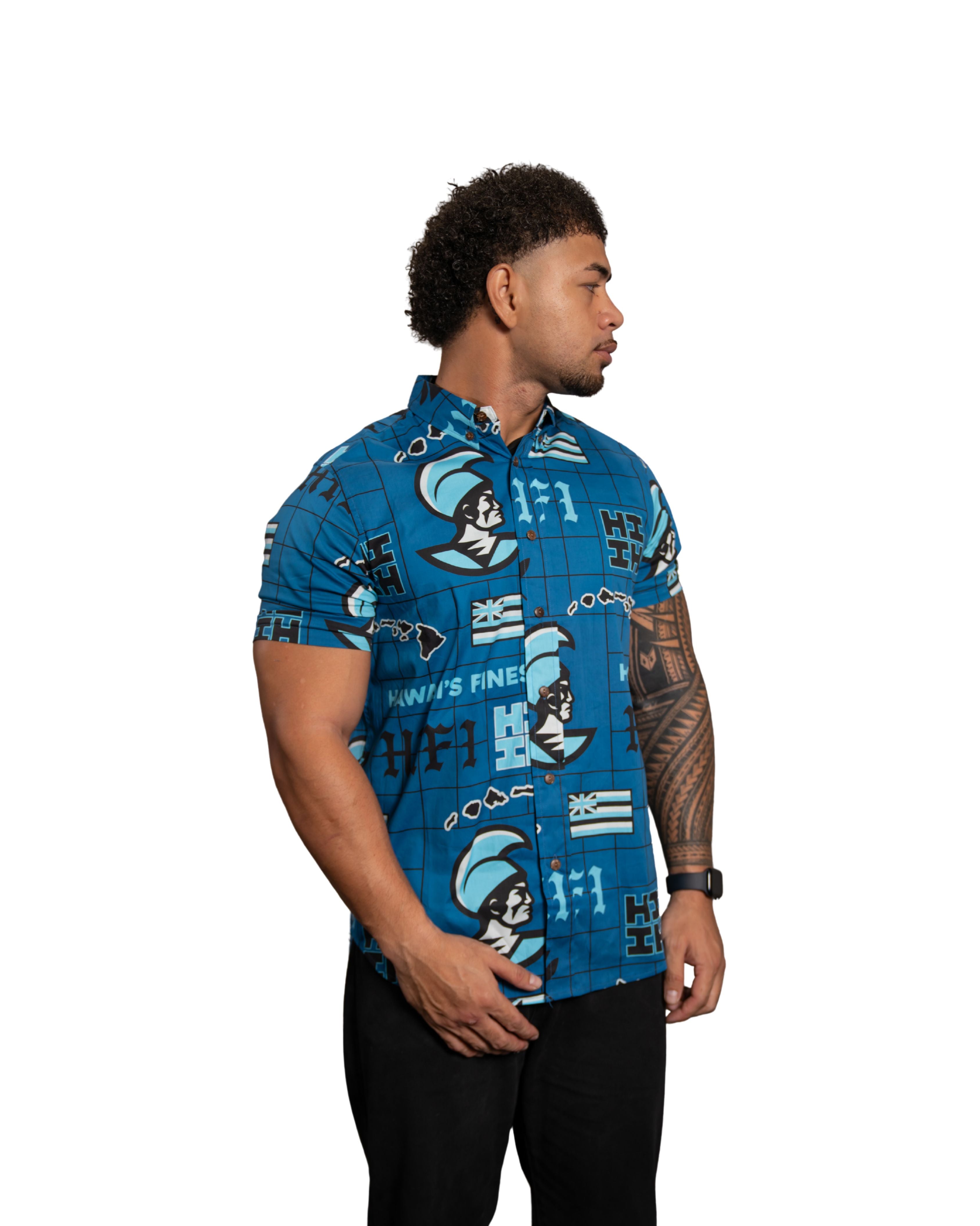 KOA ALOHA MEN'S BLUE ALOHA SHIRT Shirts Hawaii's Finest 