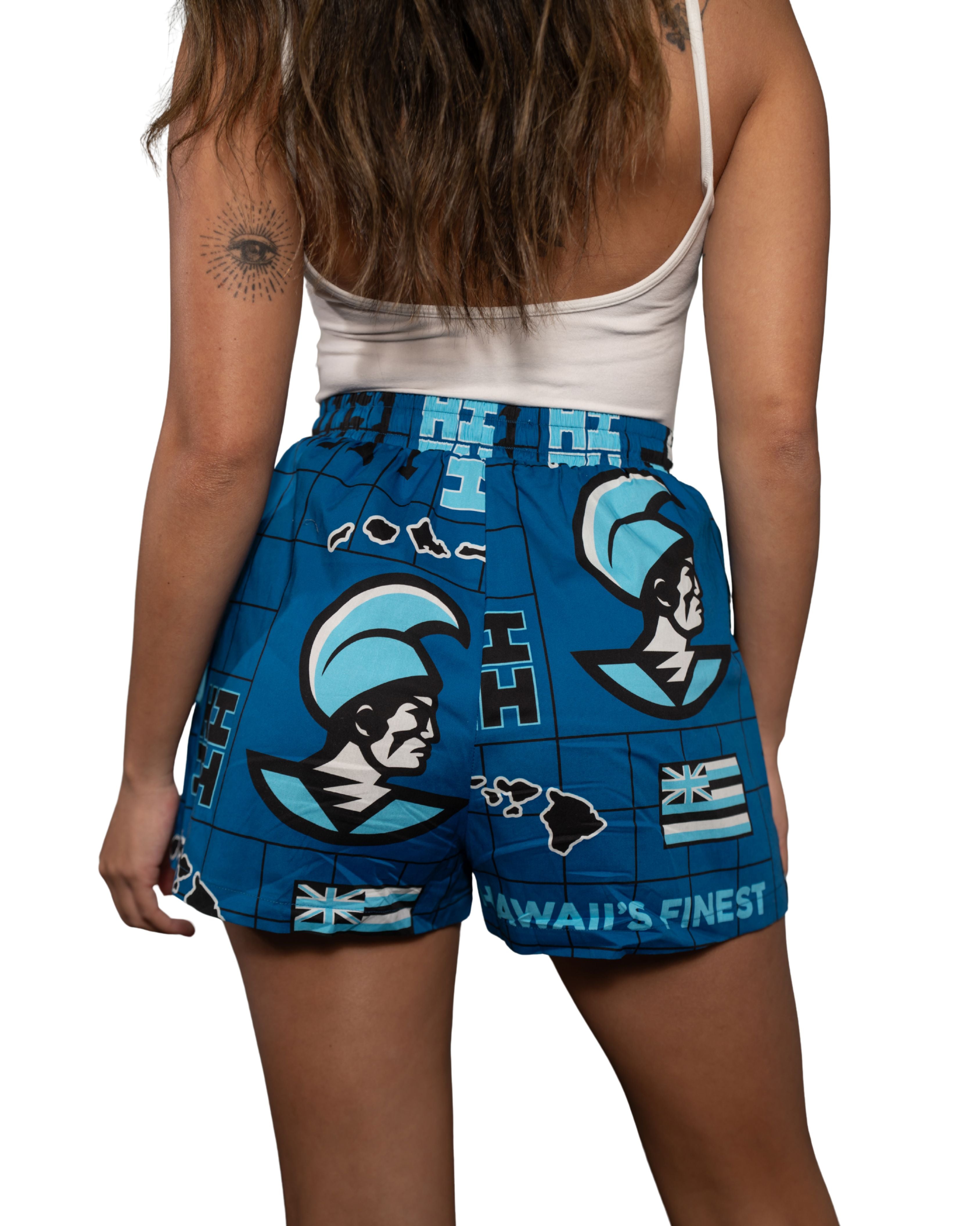 KOA ALOHA WOMEN'S BLUE FLOWY SHORTS Shirts Hawaii's Finest 