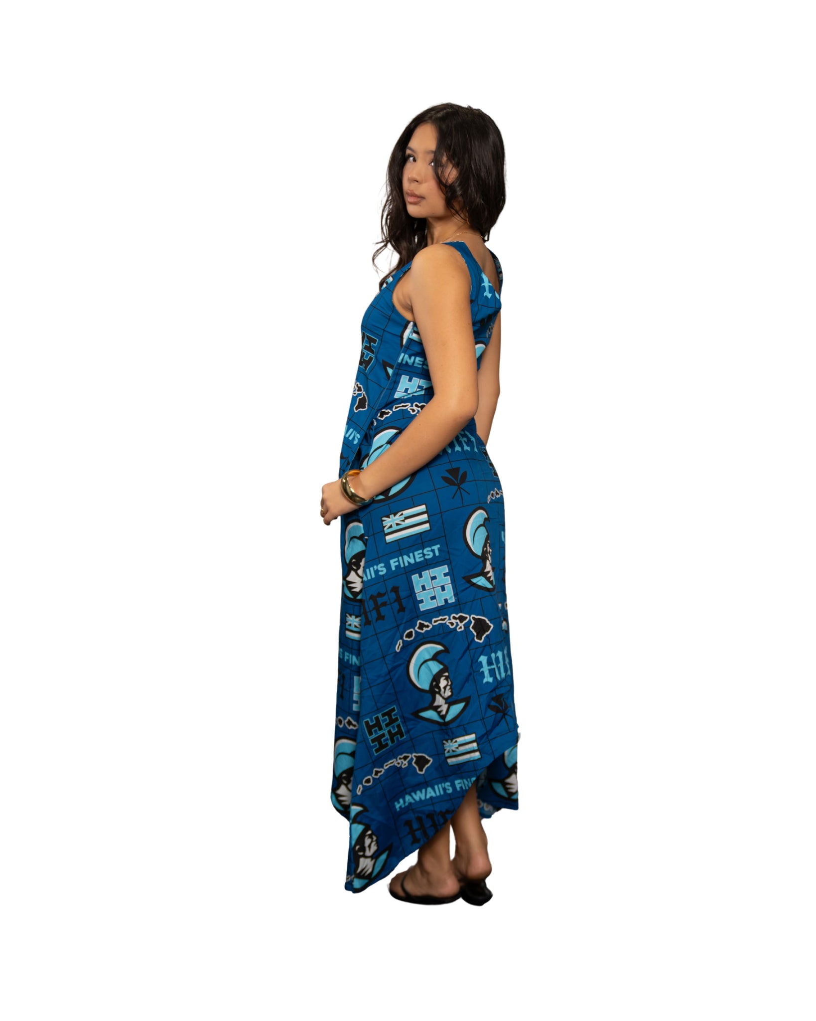 KOA ALOHA WOMEN'S BLUE MAXI DRESS - X-SMALL KOA ALOHA WOMEN'S BLUE MAXI DRESS - X-SMALL