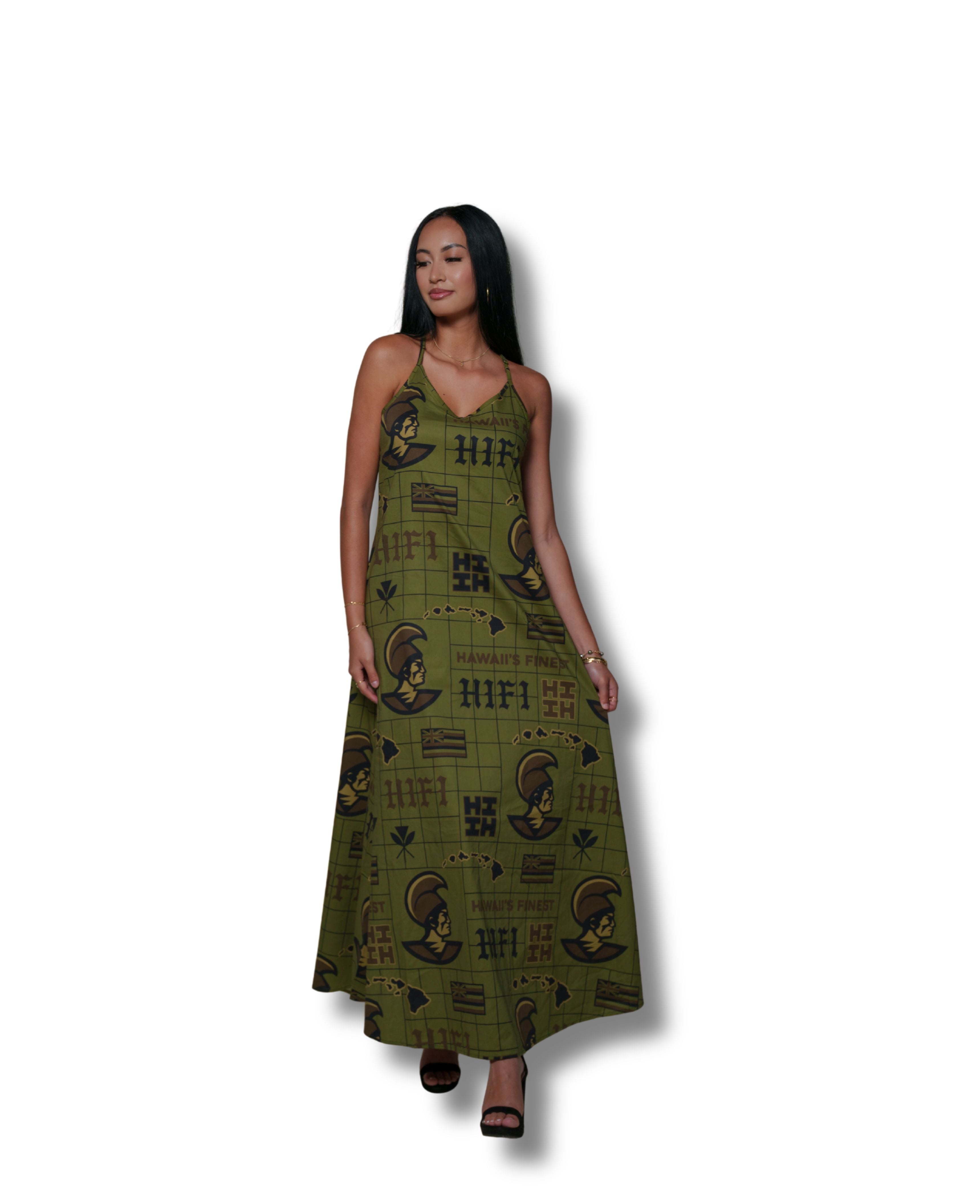 KOA ALOHA WOMEN'S MILITARY FLOWY DRESS Shirts Hawaii's Finest 