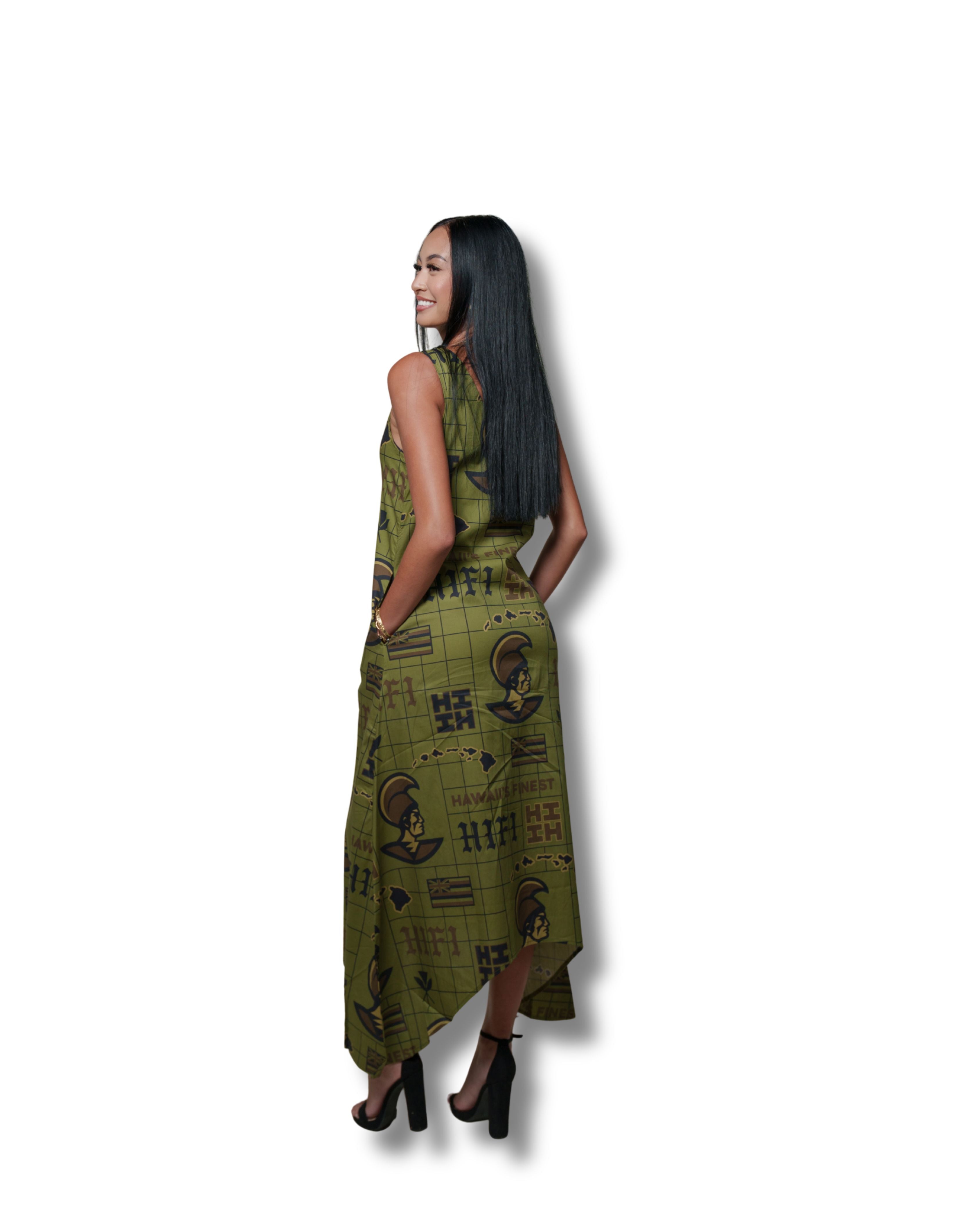 KOA ALOHA WOMEN'S MILITARY MAXI DRESS Shirts Hawaii's Finest 