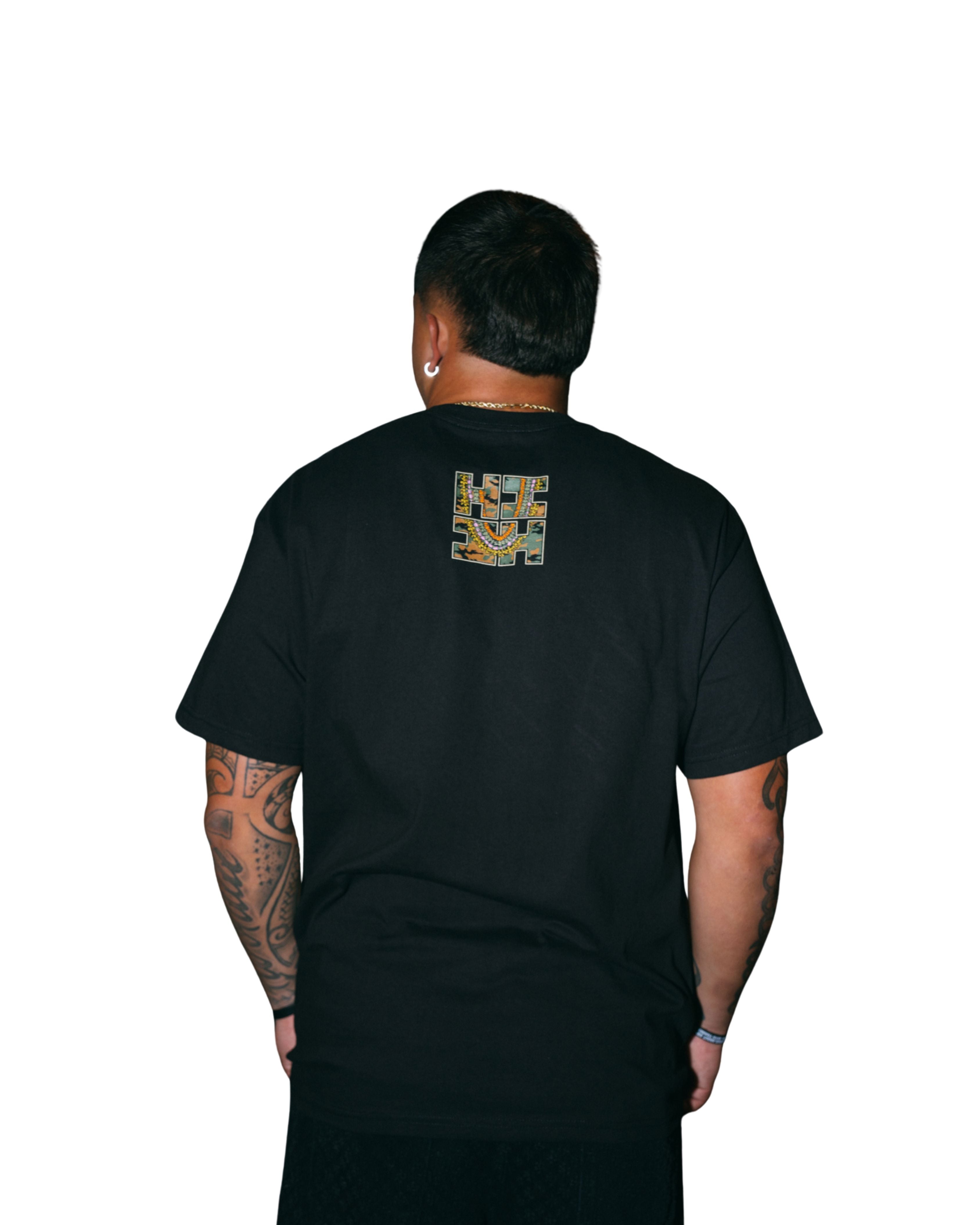 LEI CAMO LOGO BLACK T-SHIRT Shirts Hawaii's Finest 