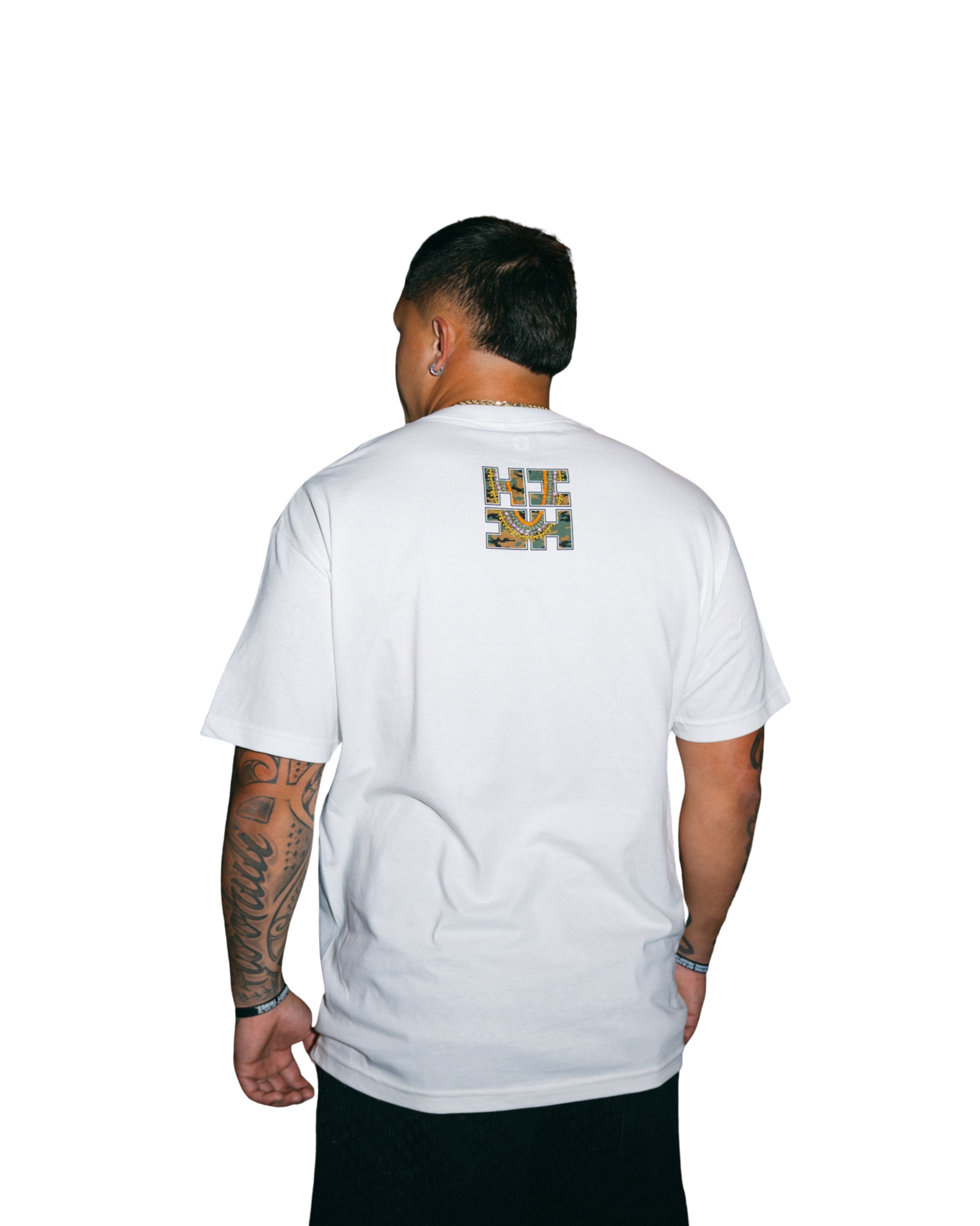 LEI CAMO LOGO WHITE T-SHIRT Shirts Hawaii's Finest 