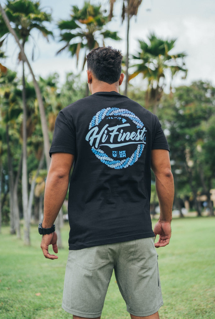 LEI CREST BLUE T-SHIRT Shirts Hawaii's Finest 