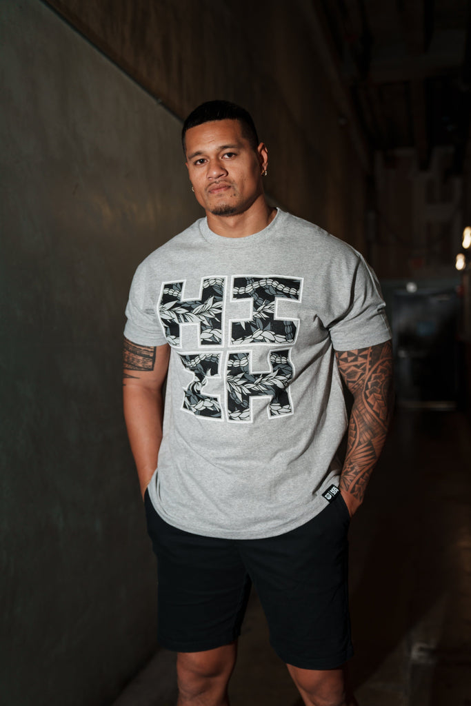 LEI LOGO GRAY T-SHIRT Shirts Hawaii's Finest MEDIUM 