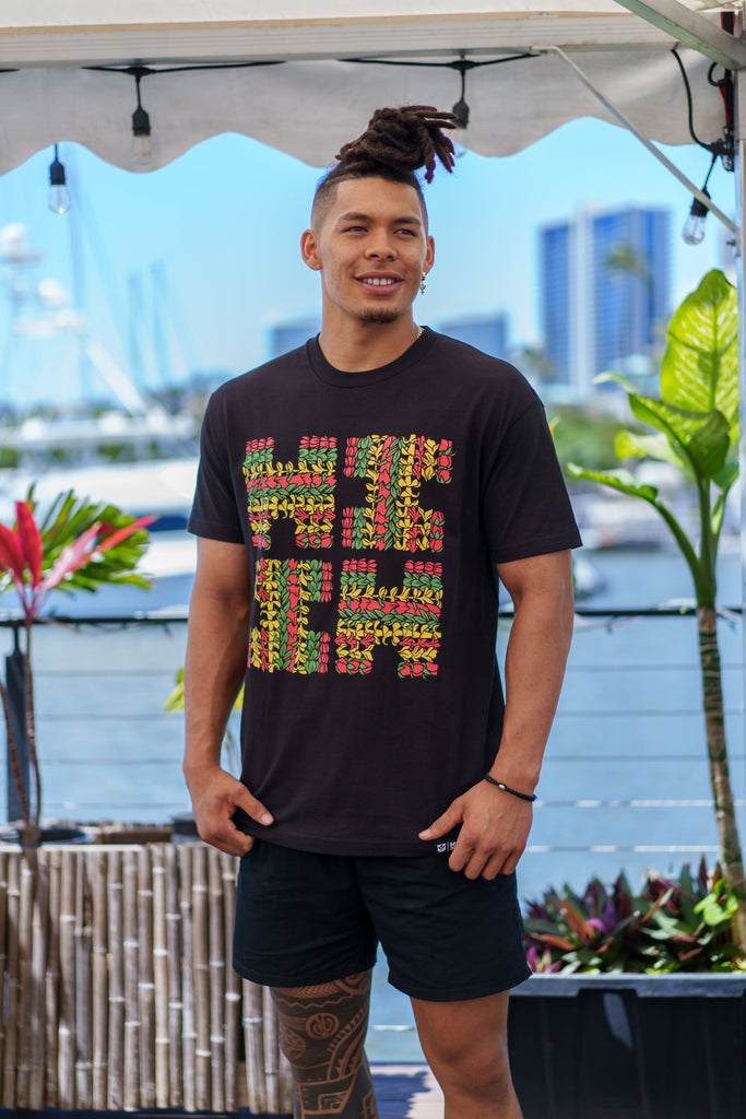 LEI LOGO RASTA T-SHIRT Shirts Hawaii's Finest MEDIUM 