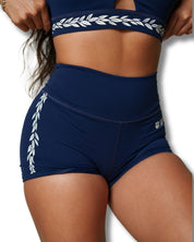 LEI MAILE DARK BLUE SHORTS Activewear Hawaii's Finest X-SMALL 