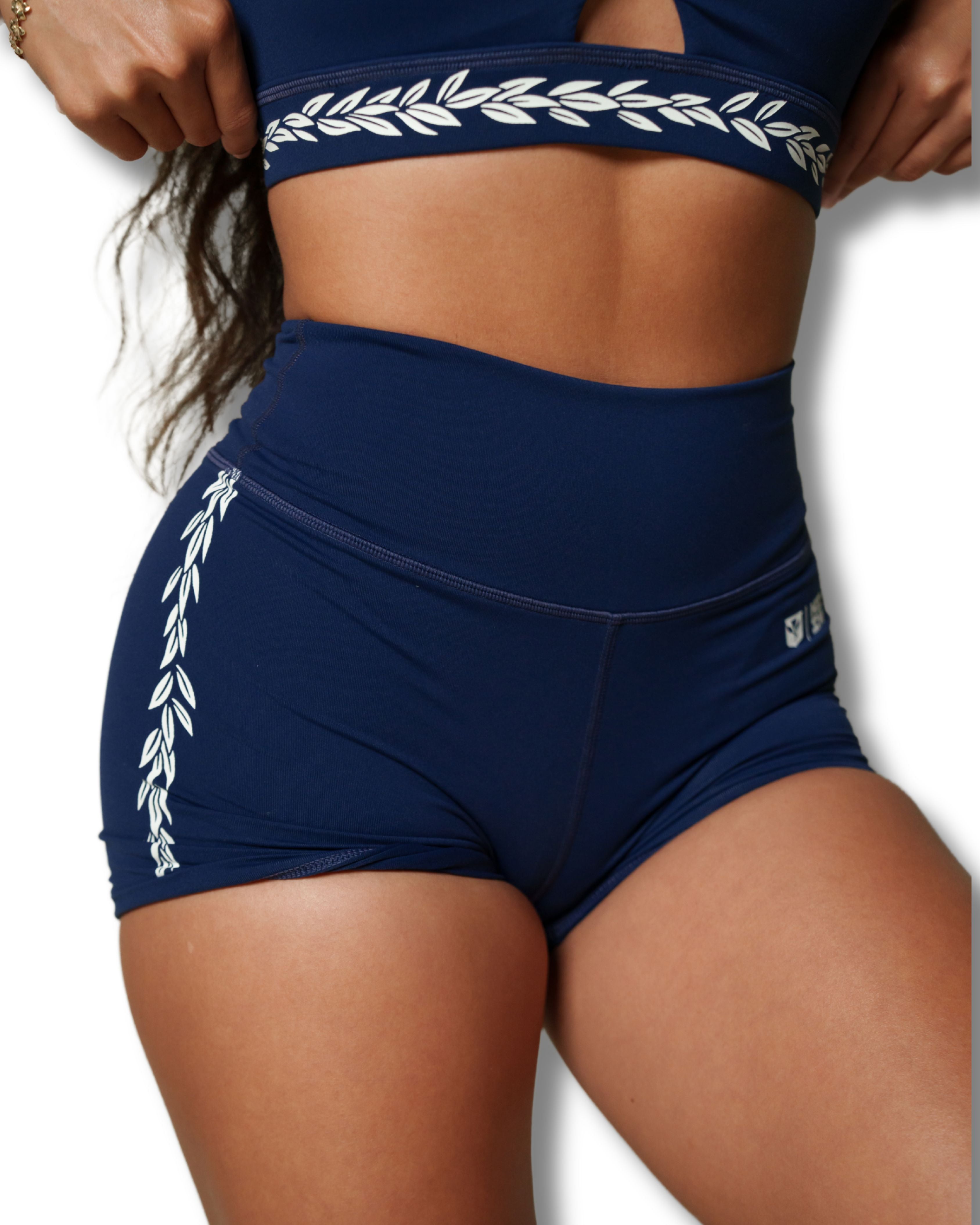 LEI MAILE DARK BLUE SHORTS Activewear Hawaii's Finest X-SMALL 