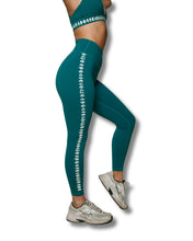LEI PLUMERIA TEAL LEGGINGS Activewear Hawaii's Finest X-SMALL 