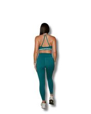 LEI PLUMERIA TEAL SPORTS BRA Activewear Hawaii's Finest 