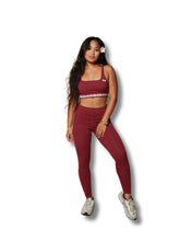 LEI PUAKENIKENI BURGUNDY LEGGINGS Activewear Hawaii's Finest 