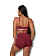 LEI PUAKENIKENI BURGUNDY SPORTS BRA Activewear Hawaii's Finest 